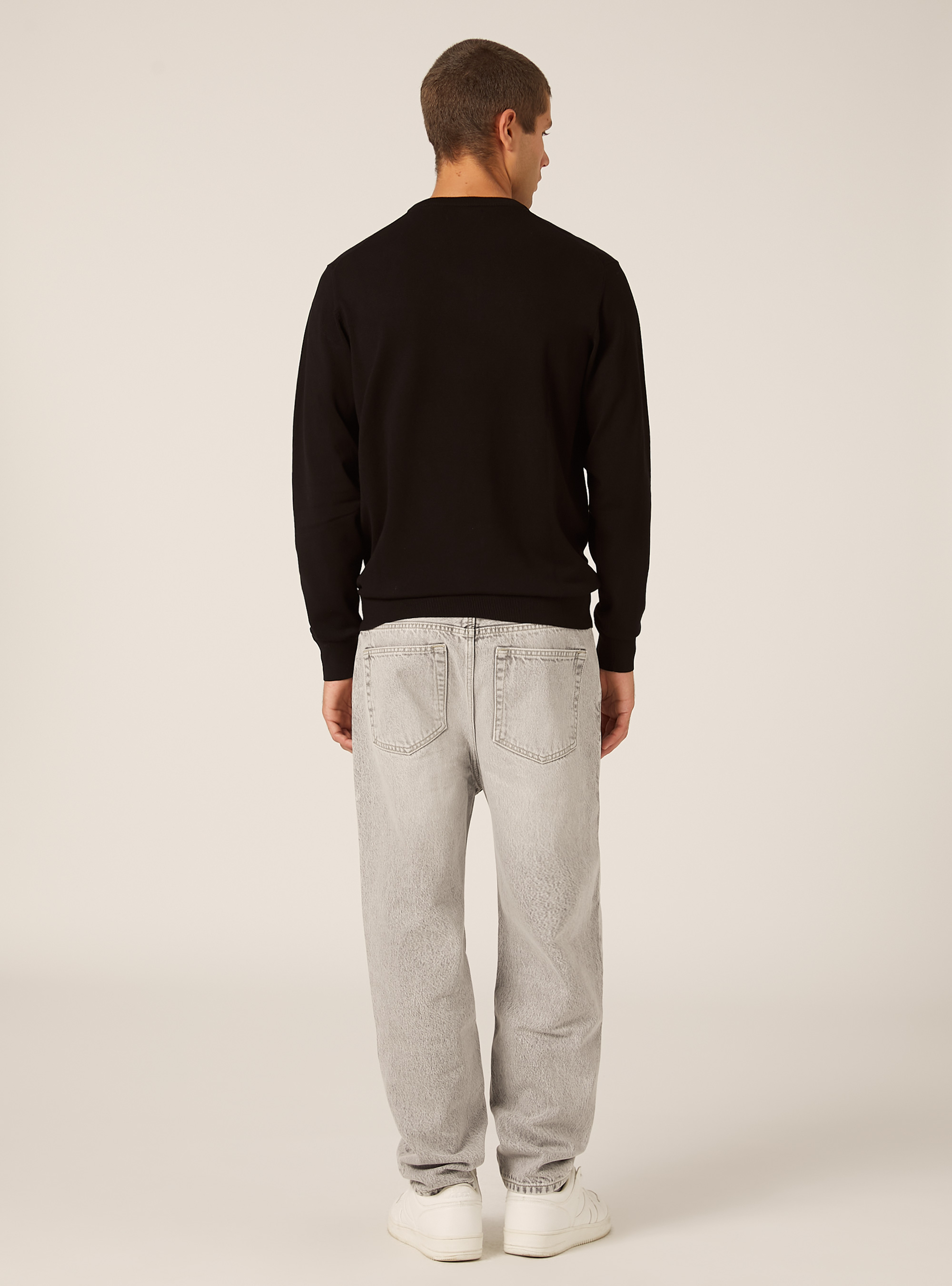 Pull &agrave; col rond en viscose Ecovero, BK1 BLACK