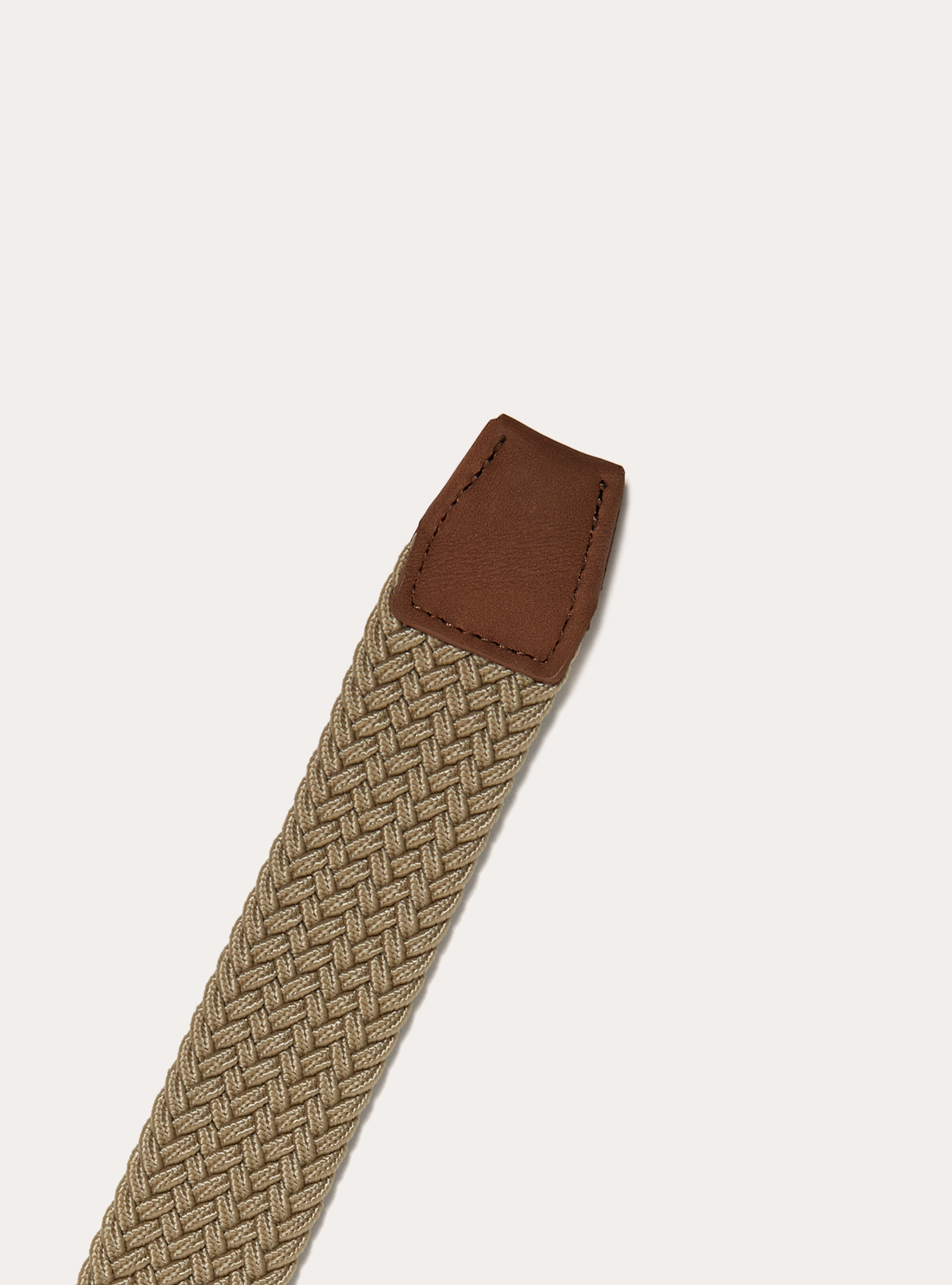 Ceinture tress&eacute;e &eacute;lastique, BG2 BEIGE MEDIUM