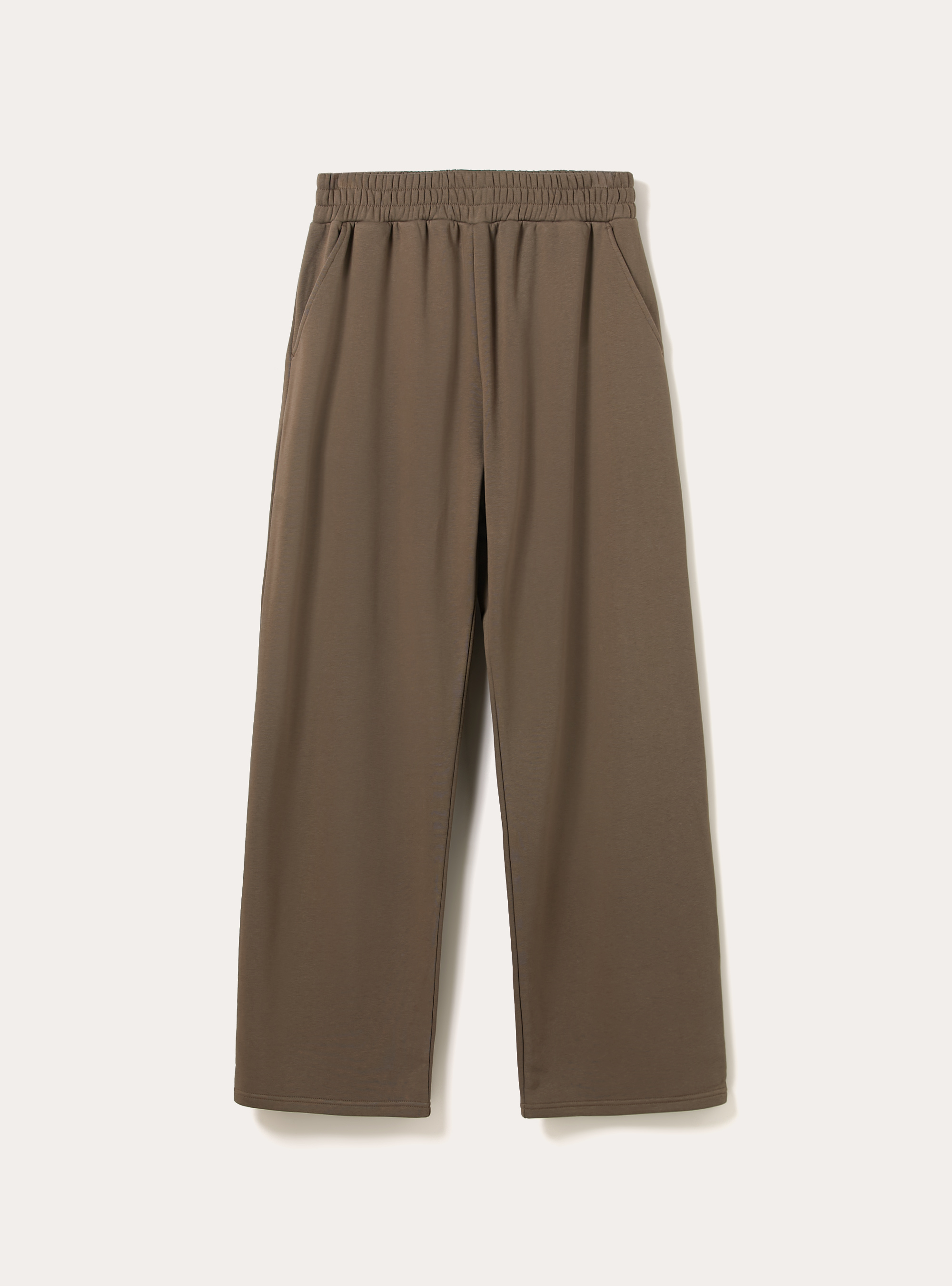 Pantalones ligeros de felpa de corte holgado, BR2 BROWN MEDIUM