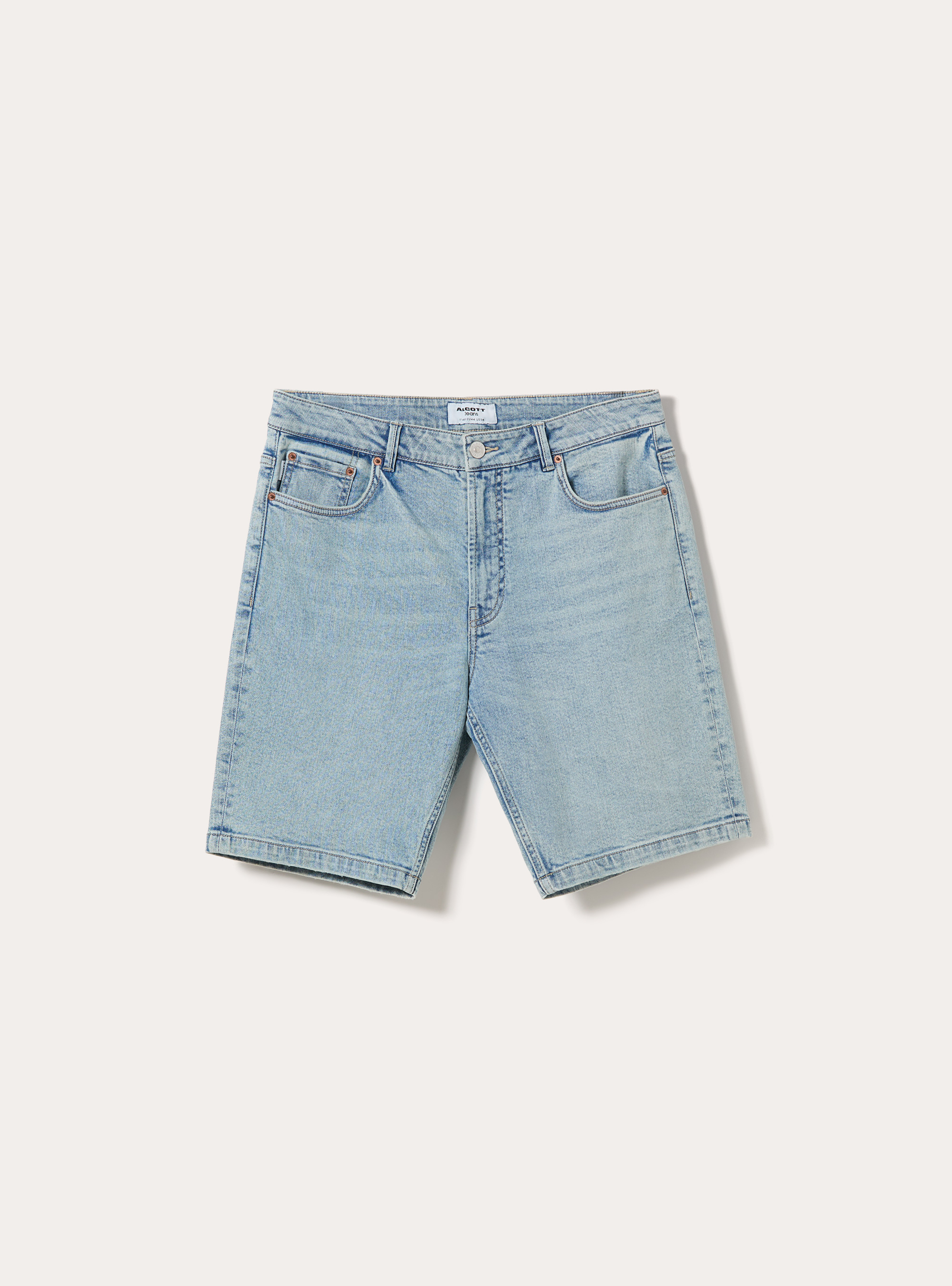 Bermuda en Jean 5 Poches Coupe Slim Fit, D004 MEDIUM LIGHT BLUE