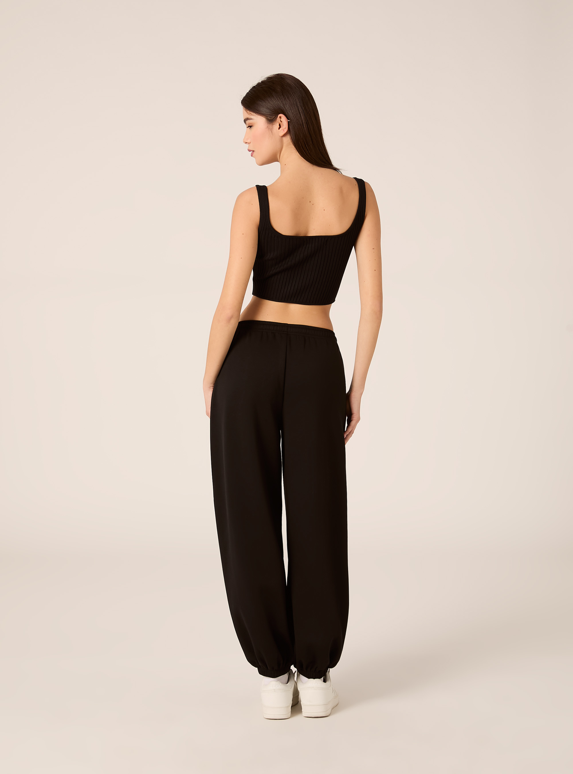 Knitted tank top, BK1 BLACK