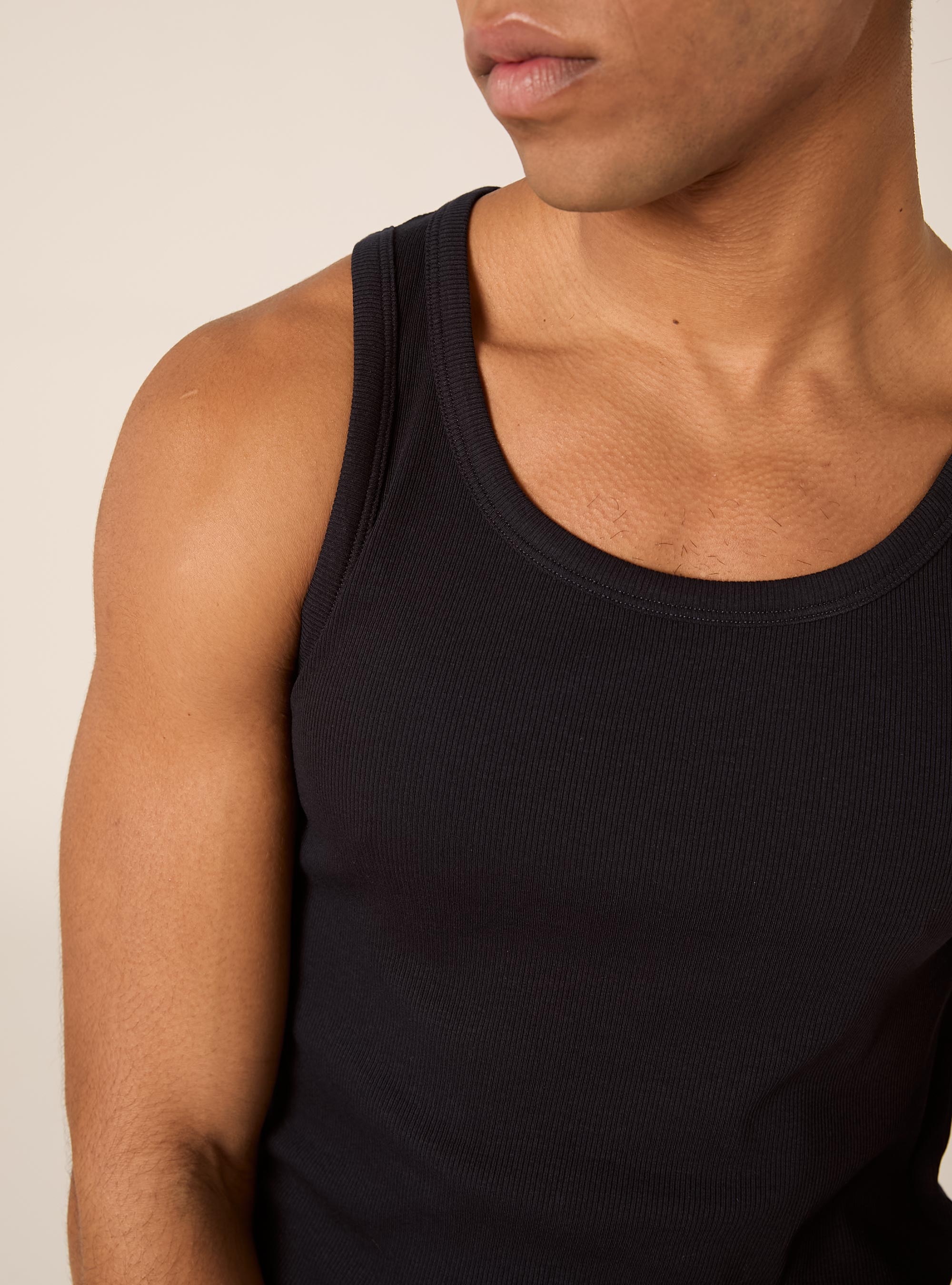 Slim Fit Ribbed Cotton Tank Top, NA1 NAVY DARK