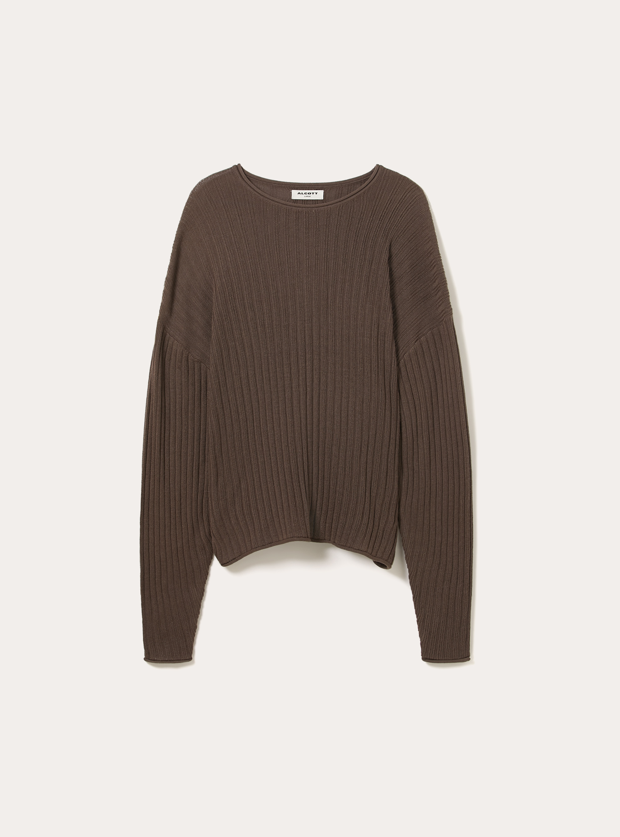 Openwork cotton pullover, BR2 BROWN MEDIUM