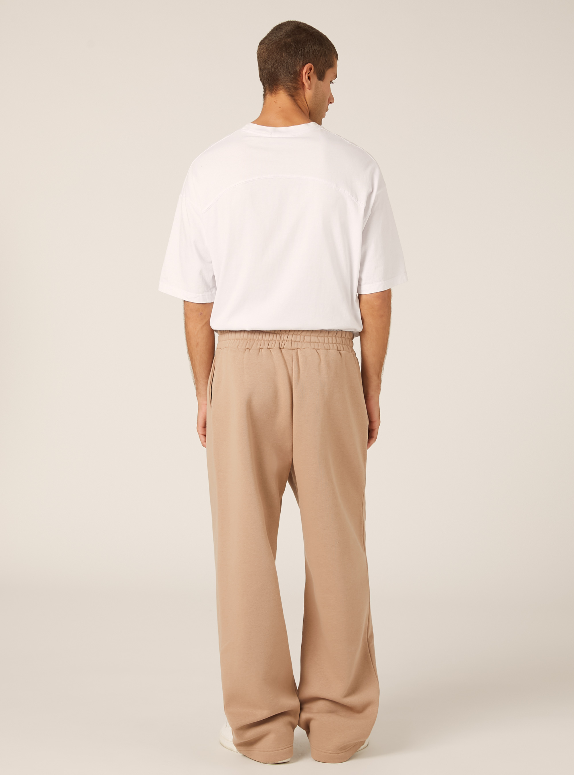 Pantalon ample en molleton, BG1 BEIGE DARK