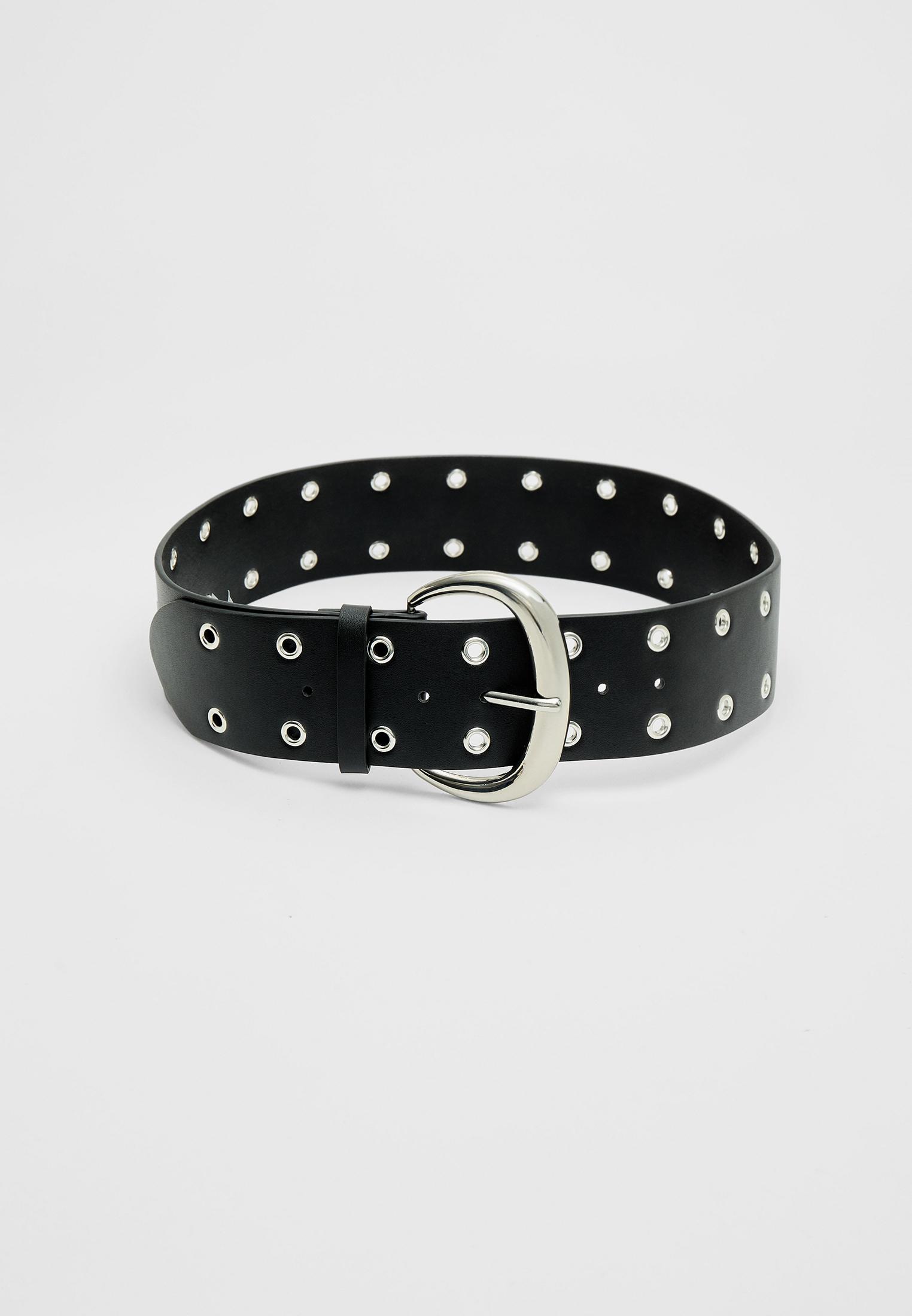 Ceinture &agrave; oeillets, BK1 BLACK
