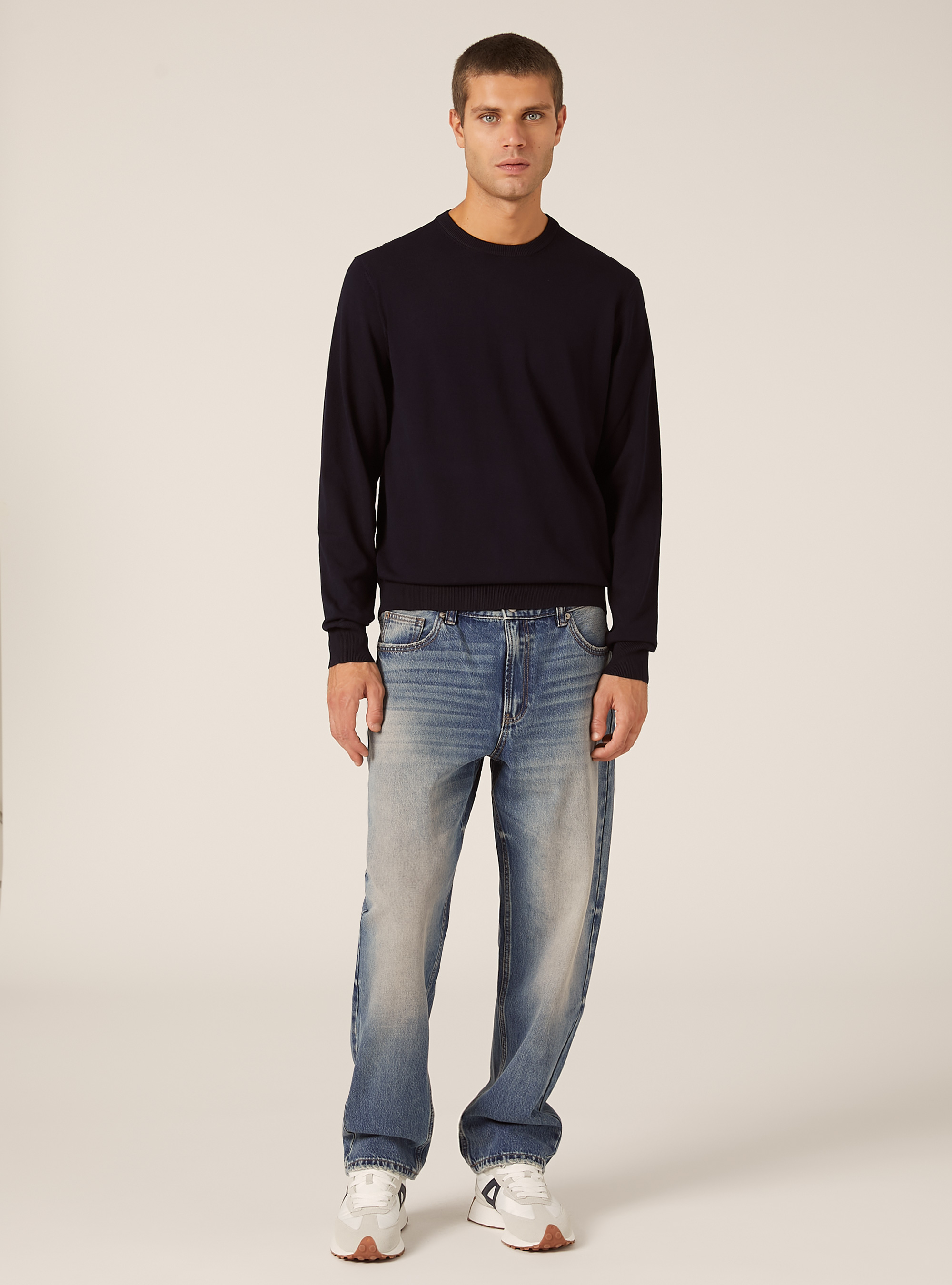 Pull &agrave; col rond en viscose Ecovero, NA1 NAVY DARK