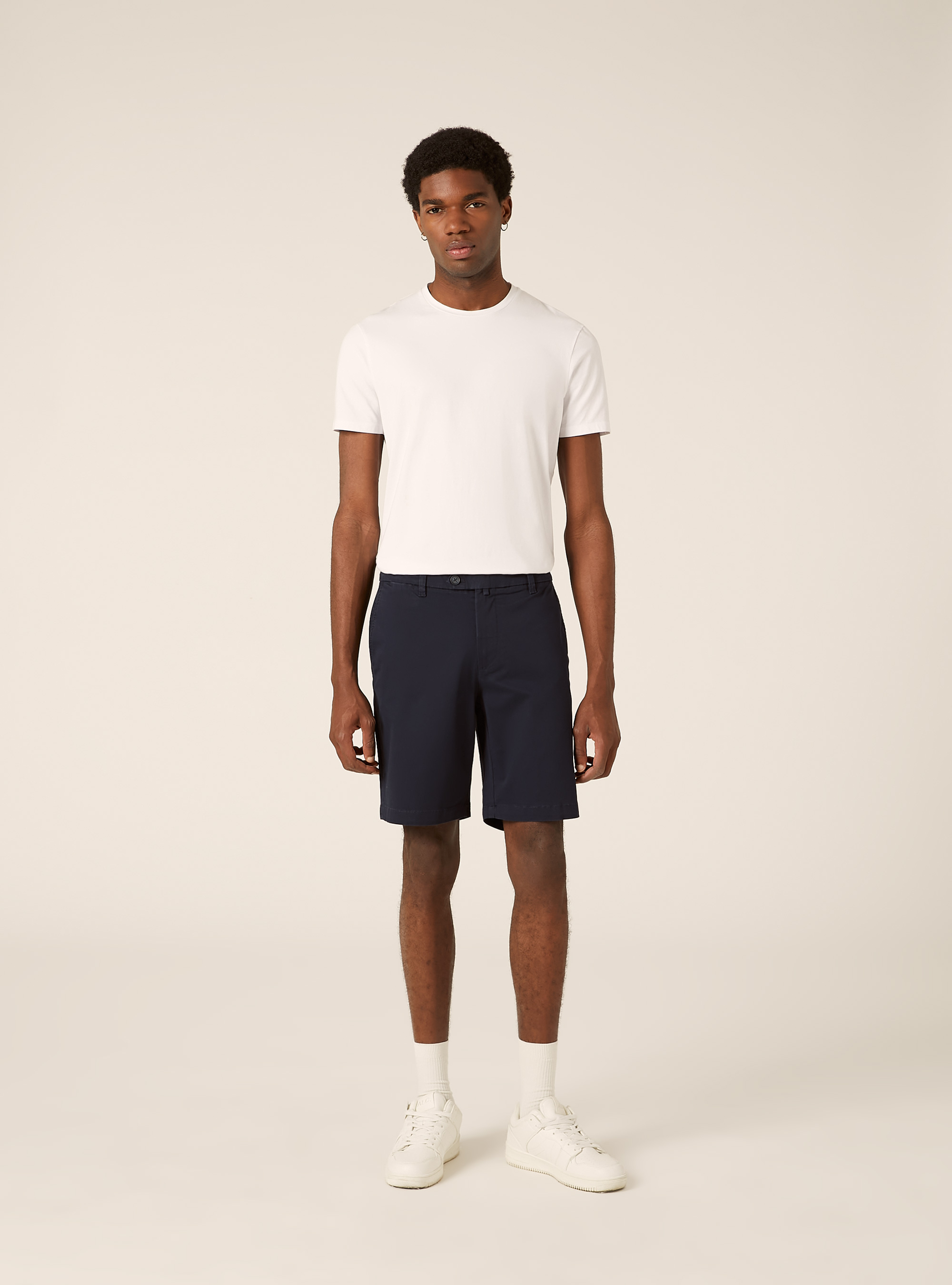 Twill Chino Bermuda Shorts, BL1 BLUE DARK