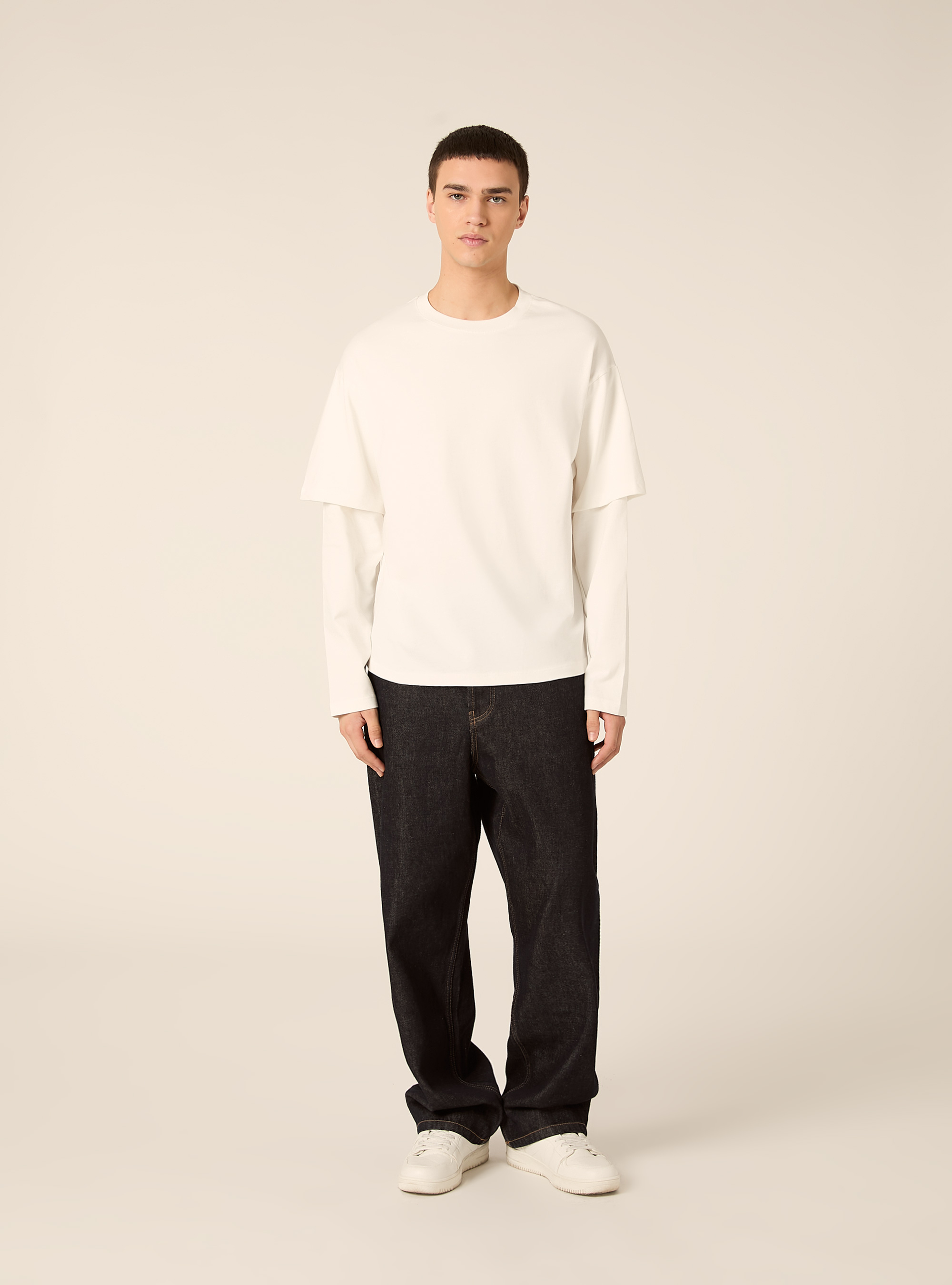 T-Shirt mit Layering-Effekt, WH1 OFF WHITE