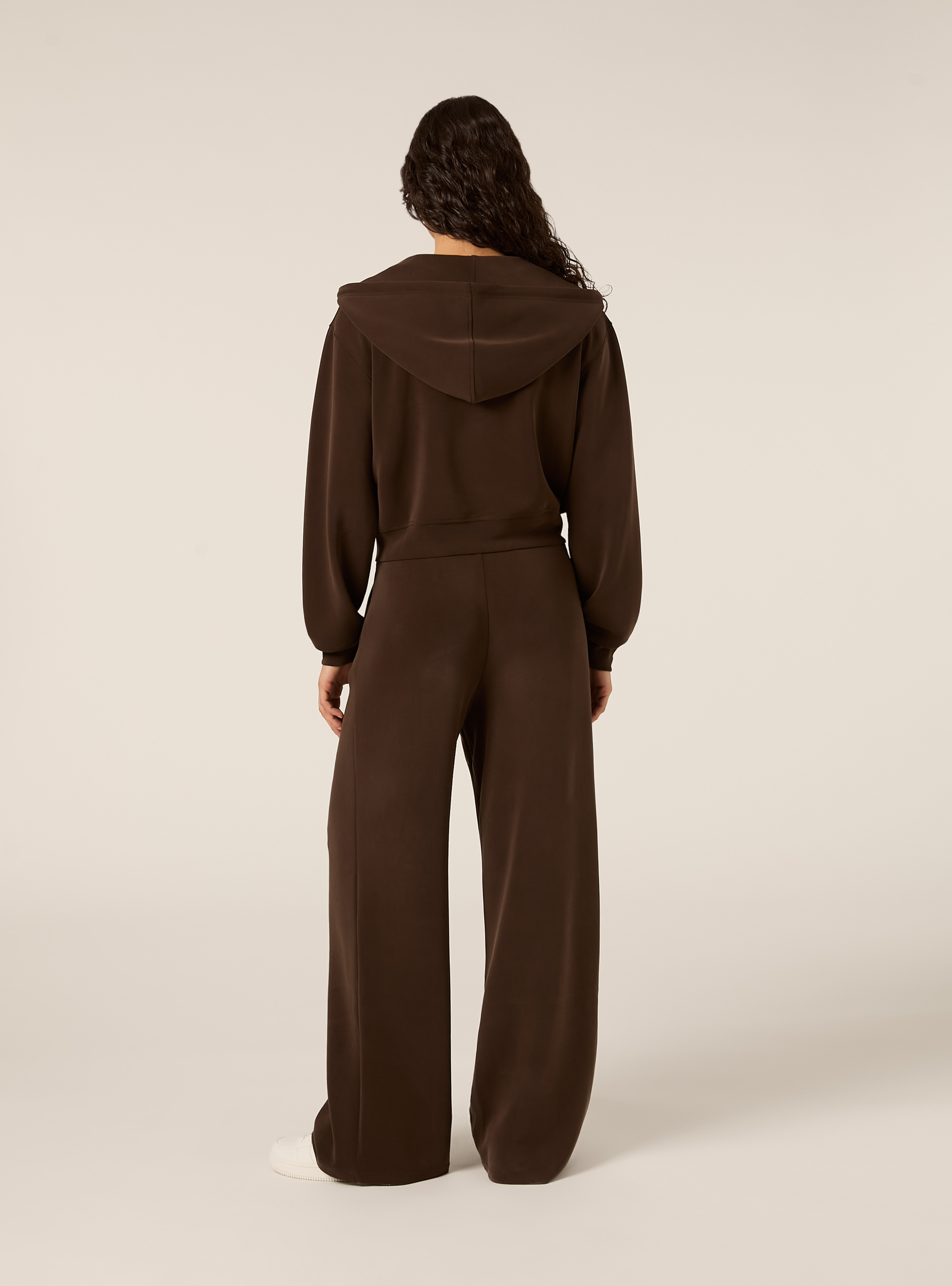 Chaqueta con cremallera y capucha soft touch, BR1 BROWN DARK