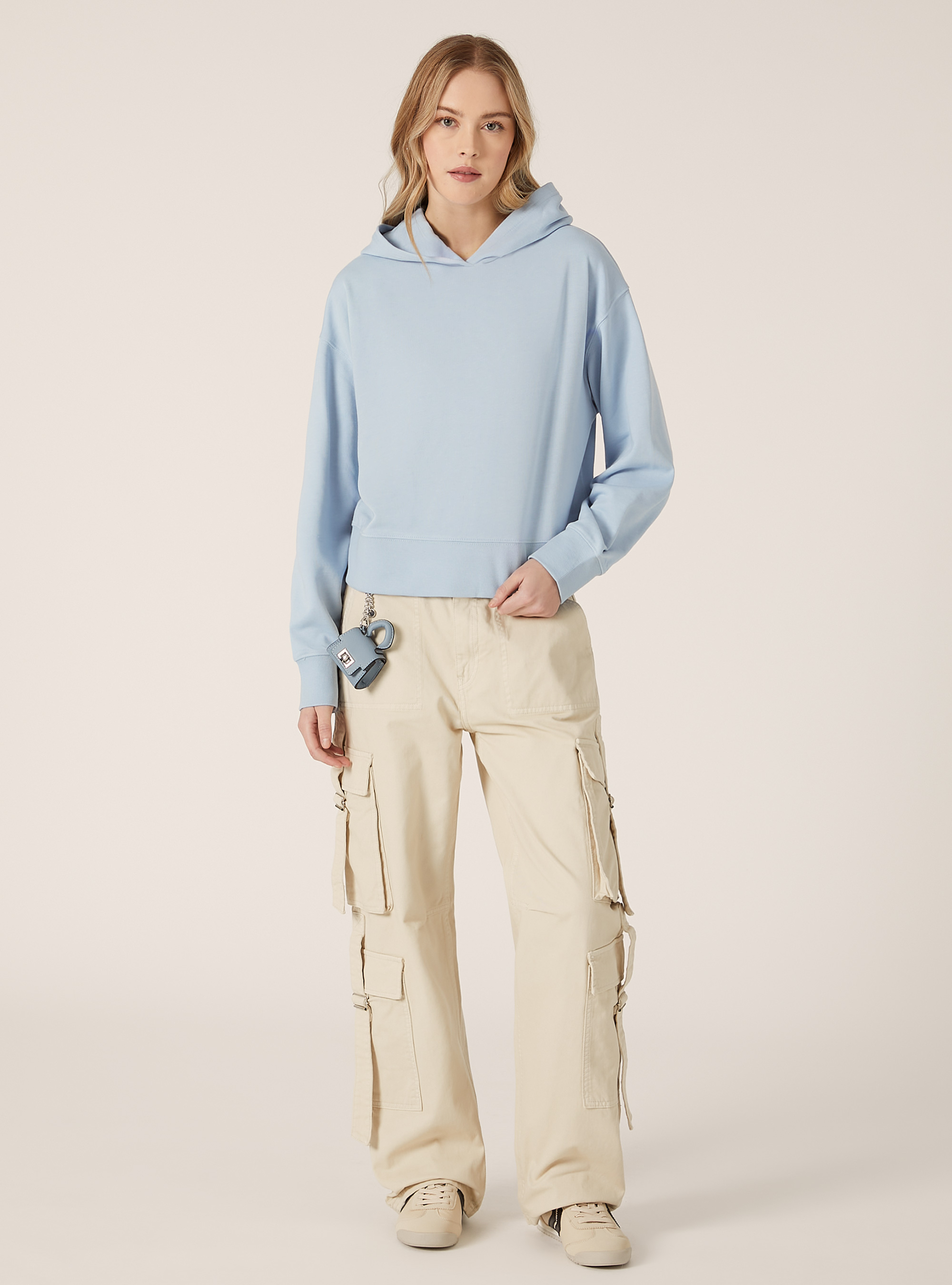 Sudadera con capucha y corte cuadrado, IN3 INDIGO LIGHT