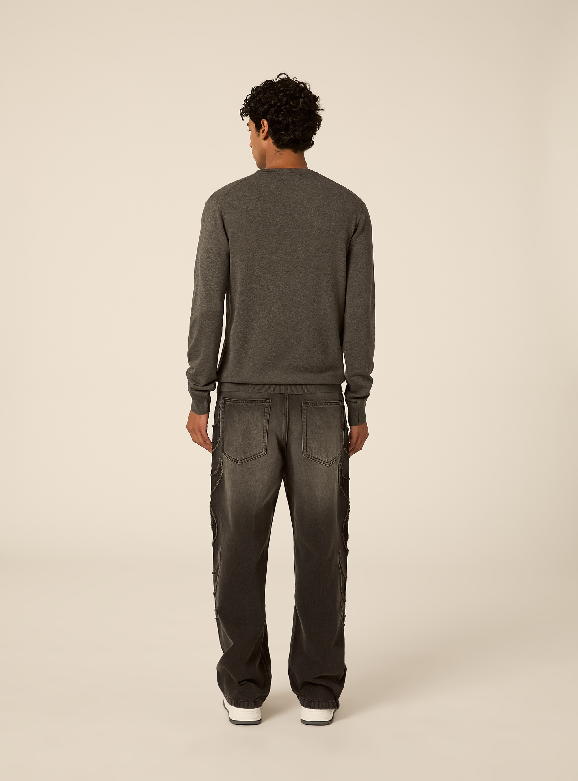 Rundhals-pullover aus Lenzing Ecovero viskose, MGY1 GREY MEL DARK