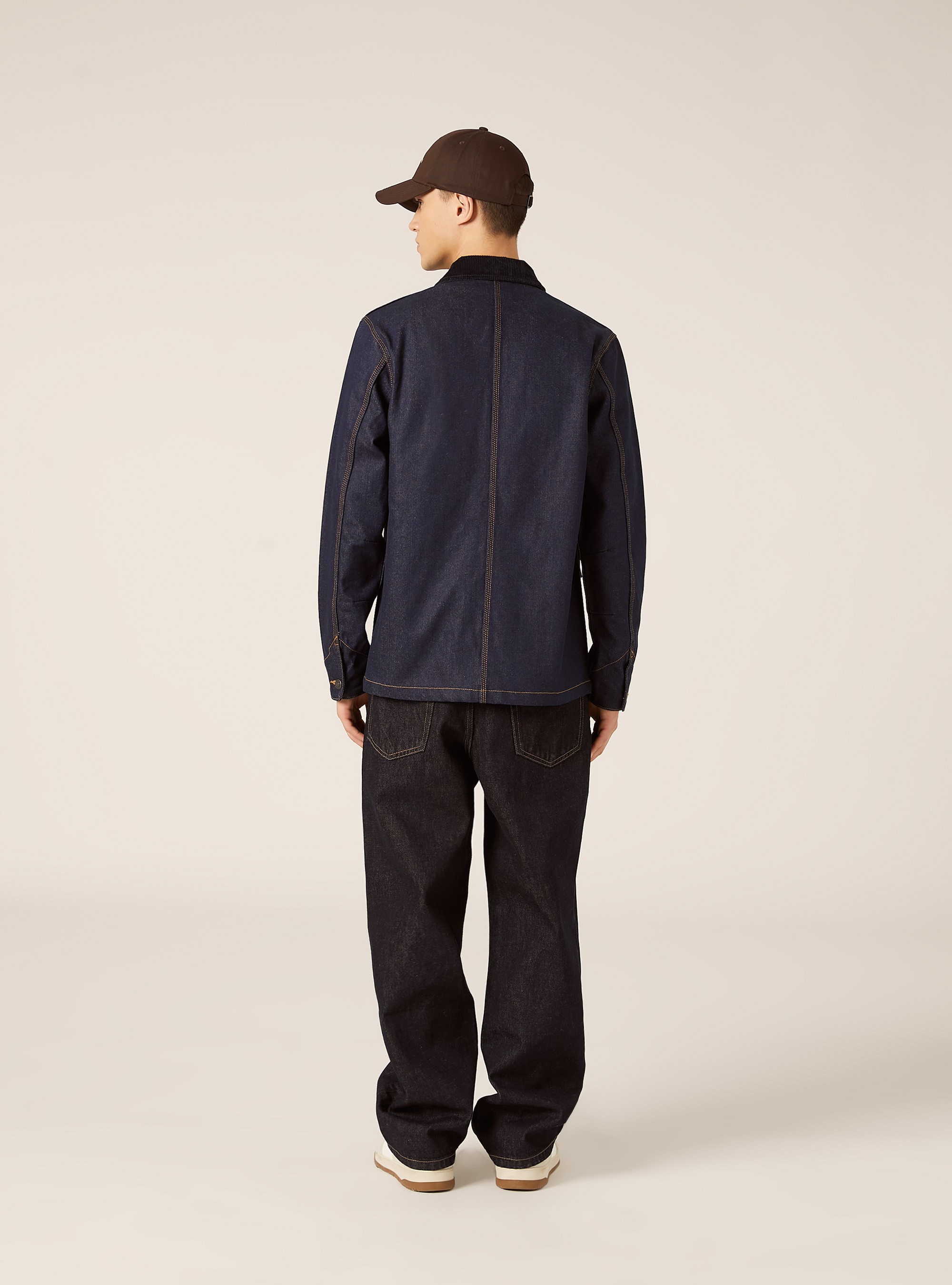 Denim jacket with large pockets, D001 DEEP BLUE