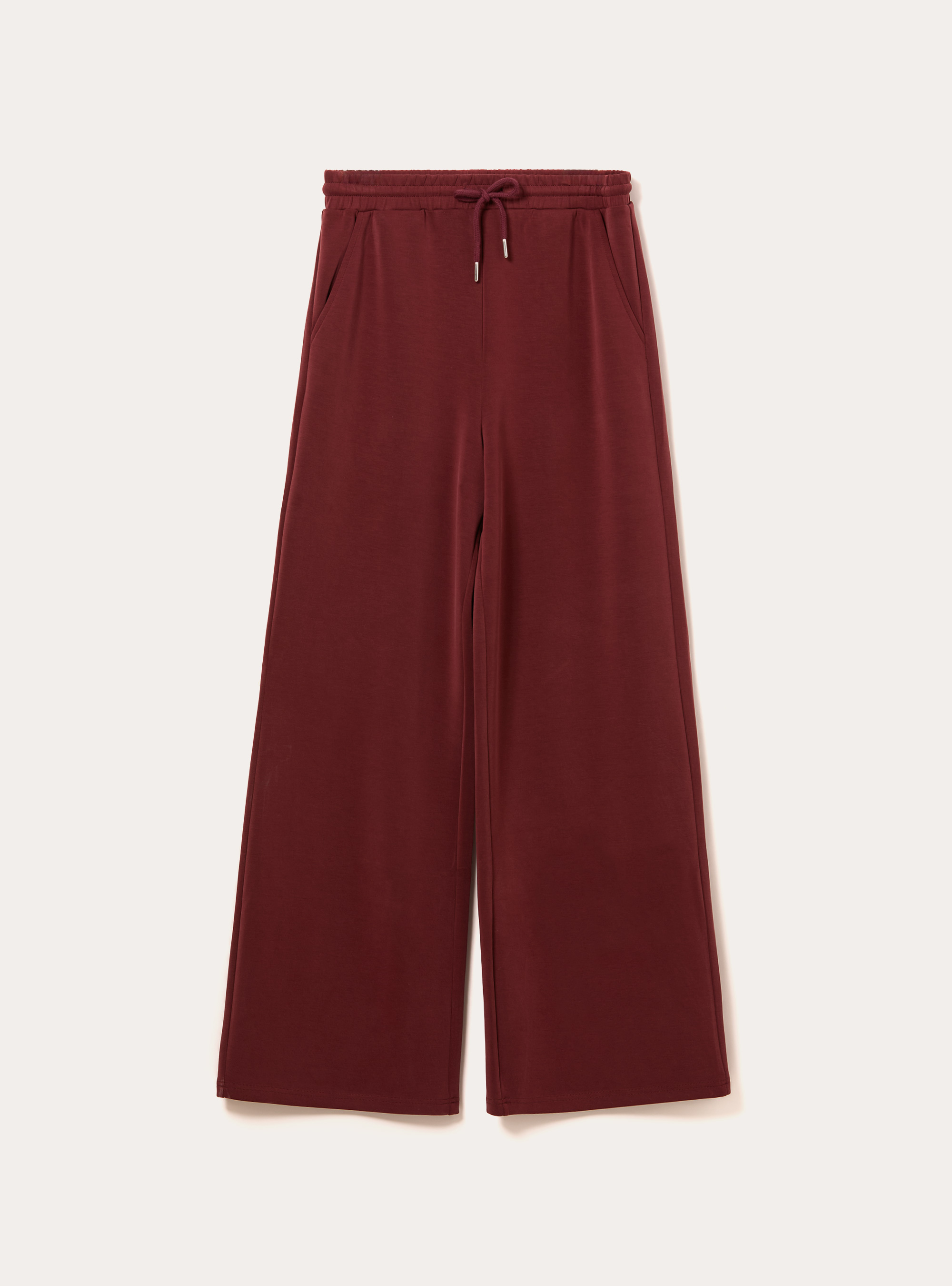 Pantalon jogging large &agrave; toucher doux, BO1 BORDEAUX DARK