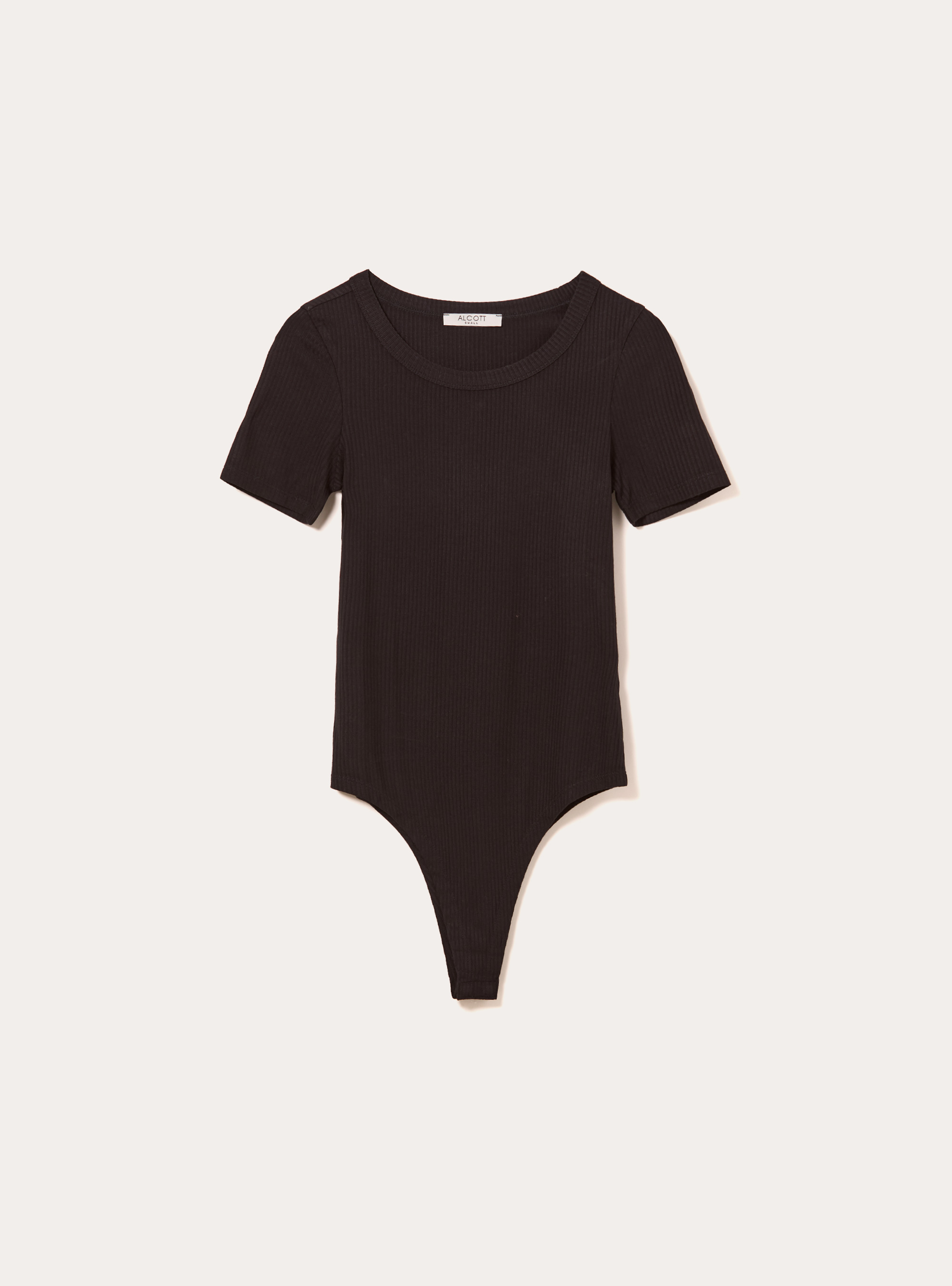 Body &agrave; manches courtes cotel&eacute;es, BK1 BLACK