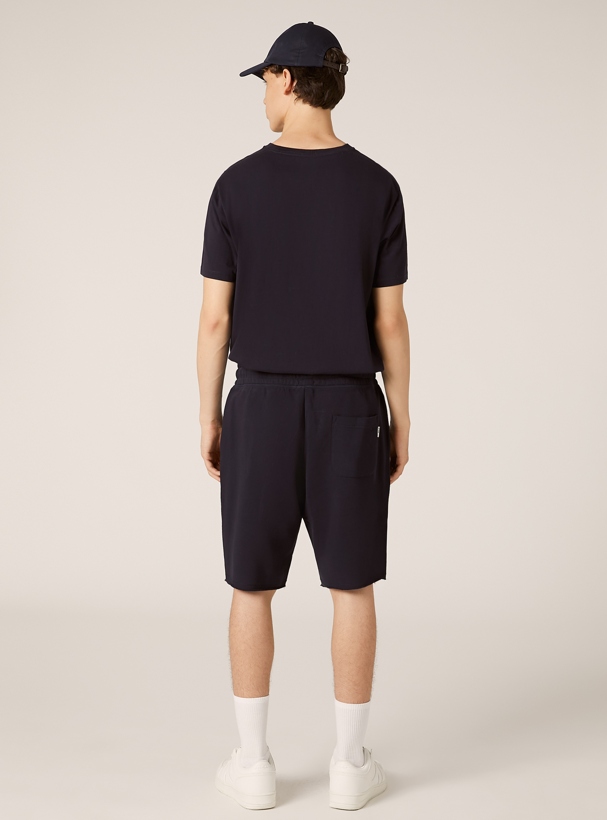 Bermuda jogger in cotone, NAVY SCURO
