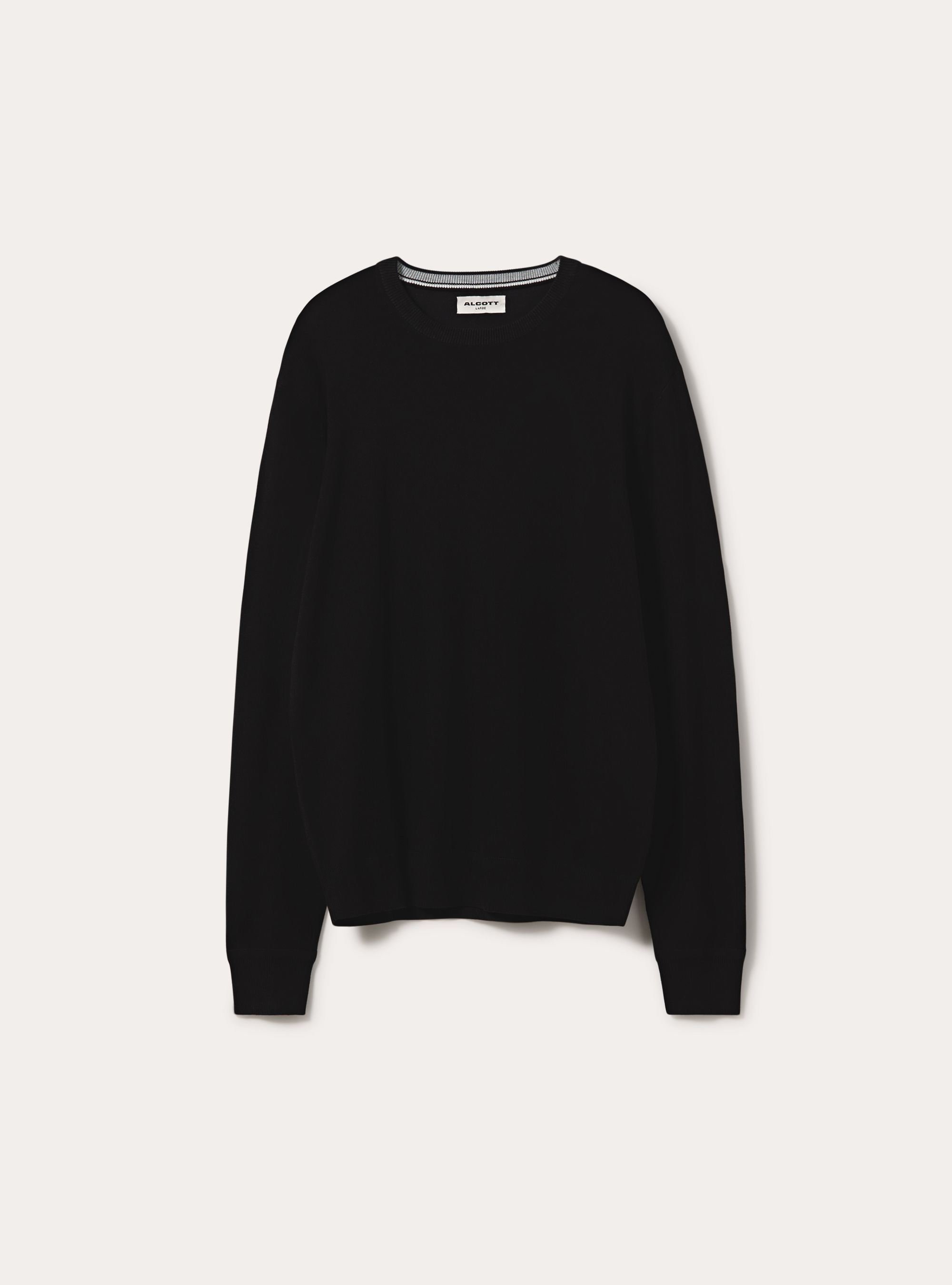 Jersey de cuello redondo en viscosa Lenzing Ecovero, BK1 BLACK