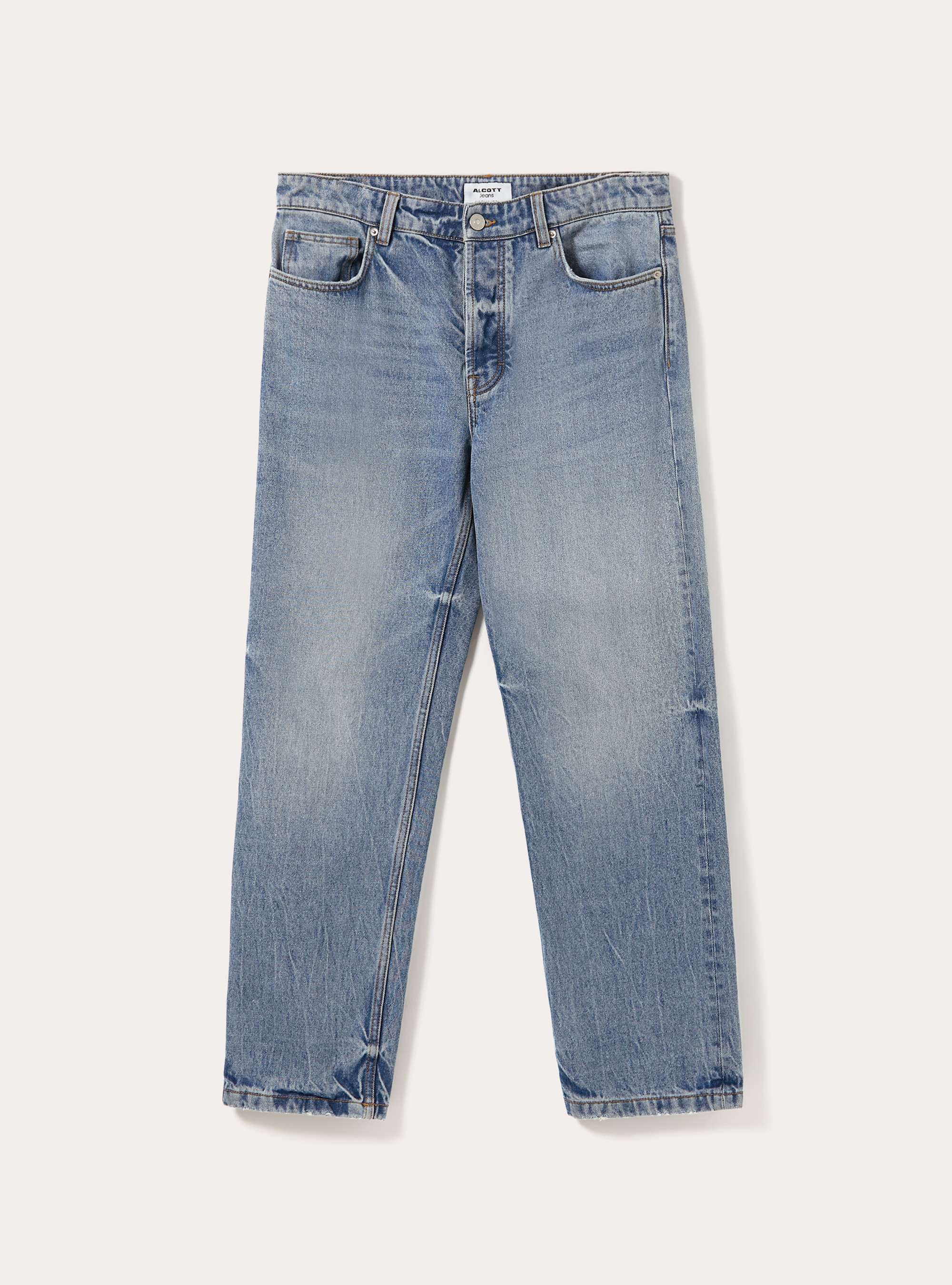 Jeans &agrave; coupe droite, D003 MEDIUM BLUE