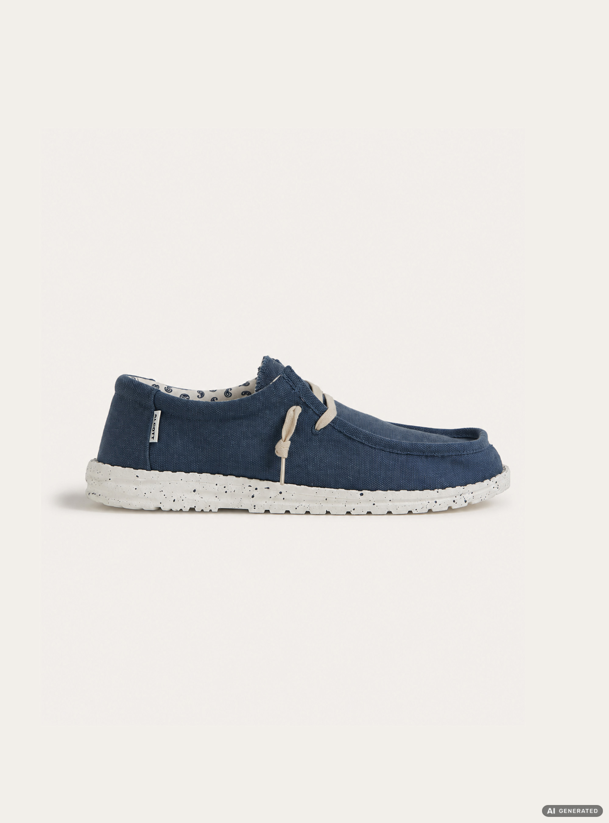 Canvas Moc Shoe with Laces, NA2 NAVY MEDIUM