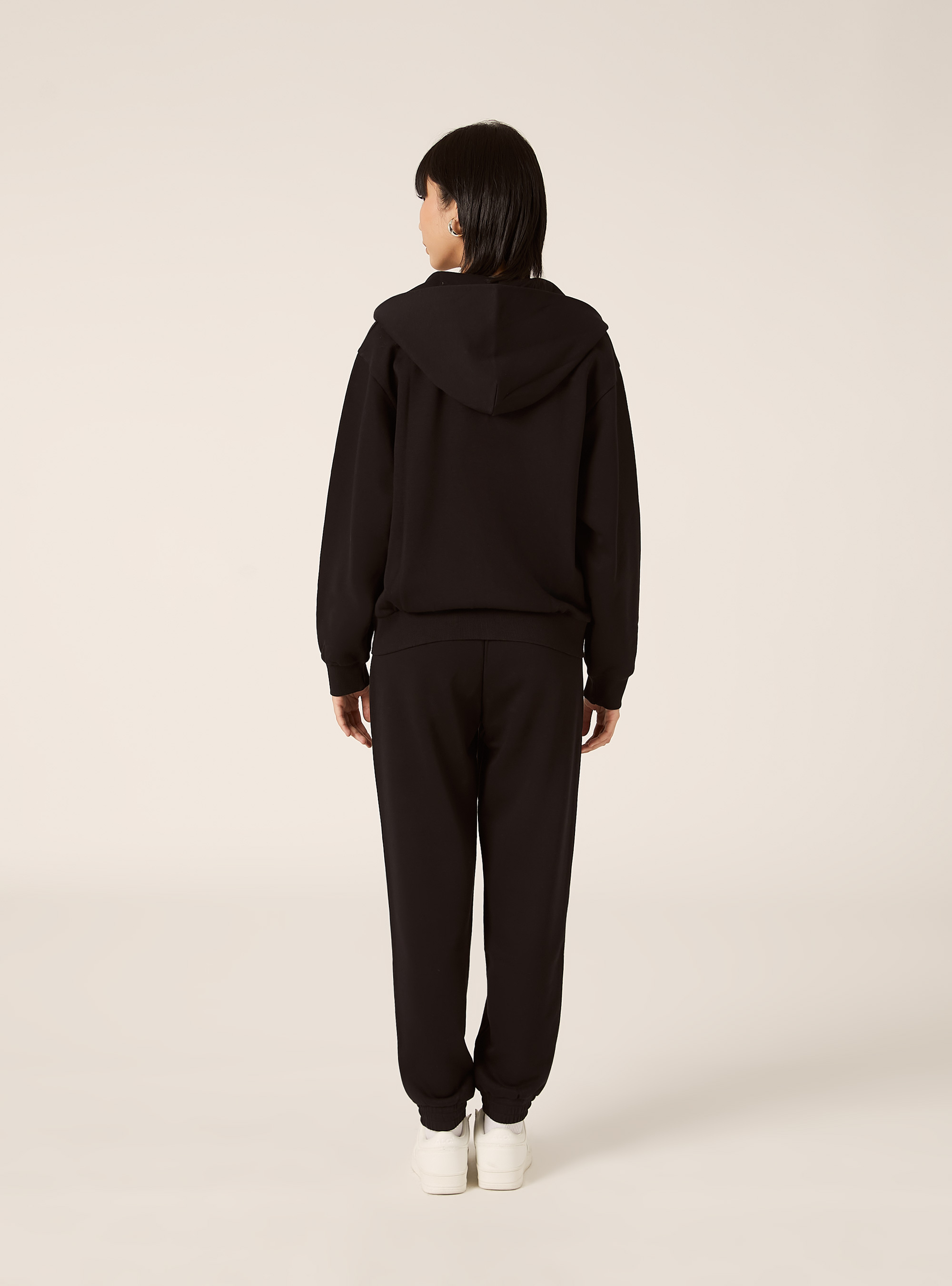 Sudadera con cremallera y corte recto, BK1 BLACK