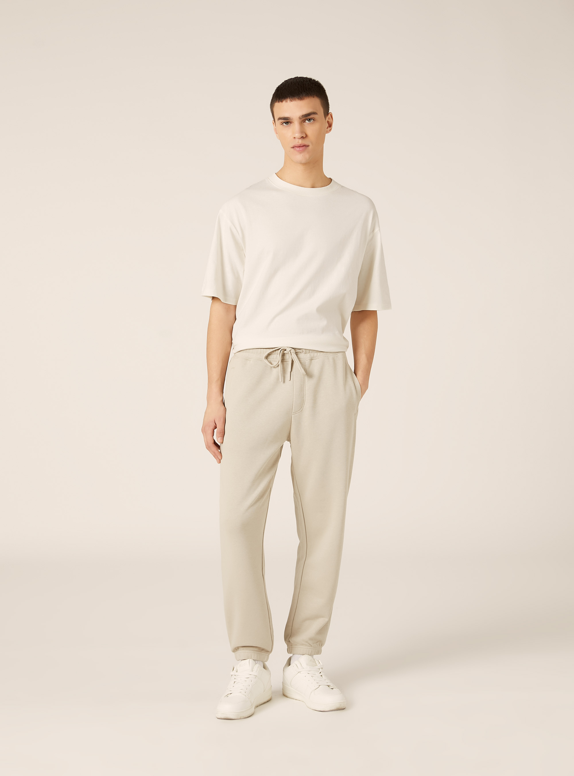 Jogginghose aus Sweatshirtstoff, BG1 BEIGE DARK