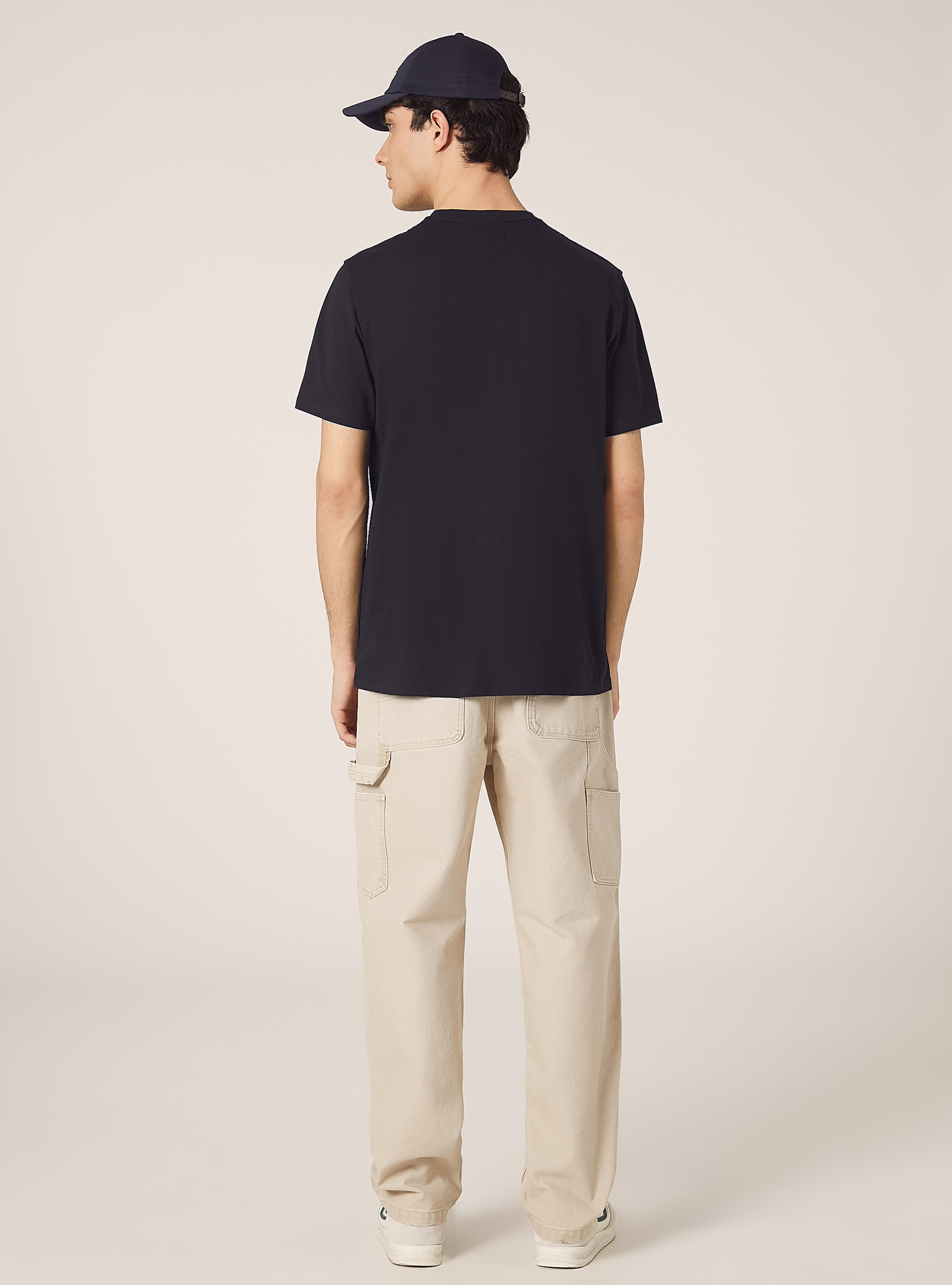 T-shirt en coton &agrave; col ras du cou, NA1 NAVY DARK