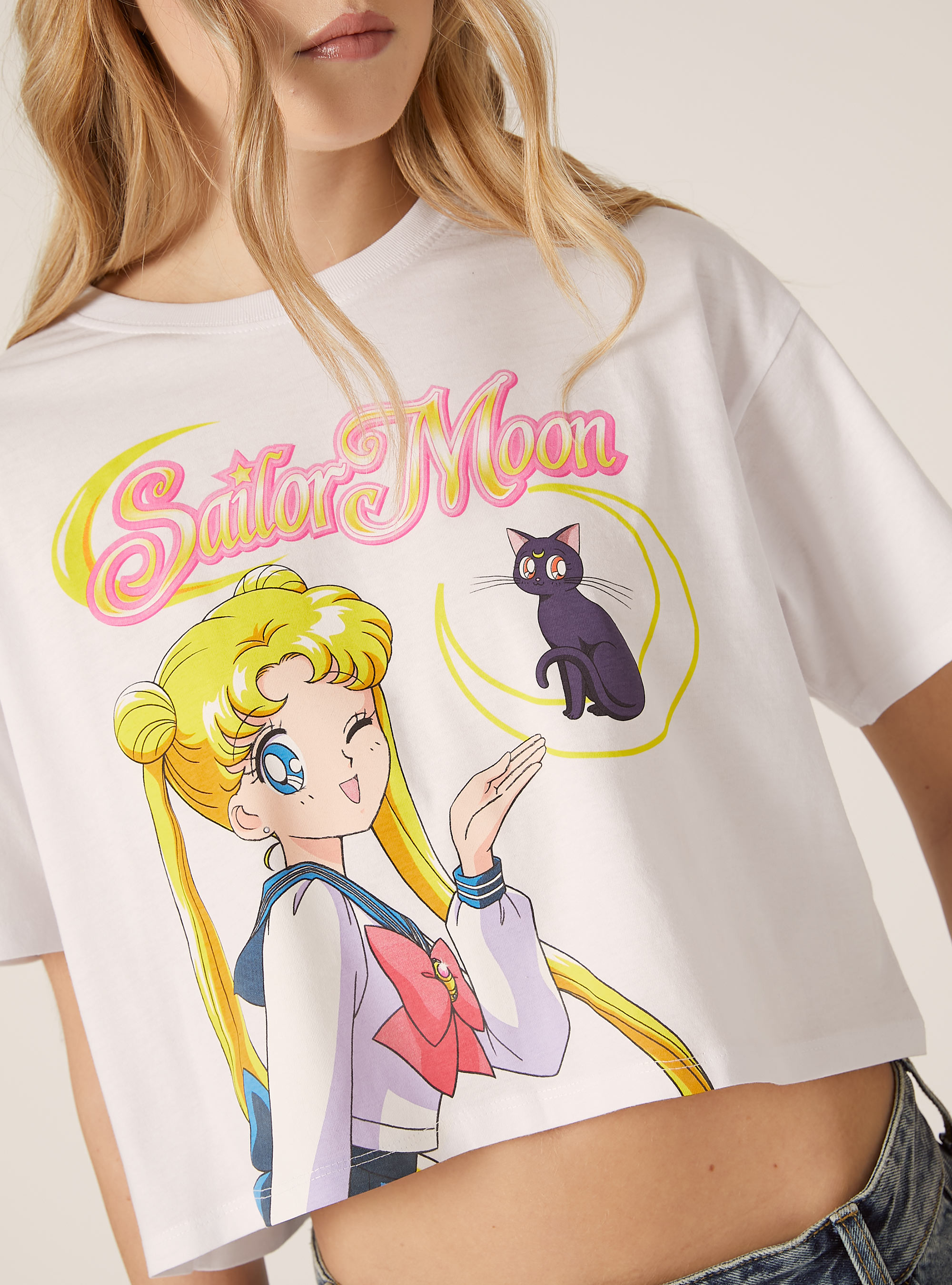 Sailor Moon / Alcott Kurzarm-T-Shirt, WH3 WHITE