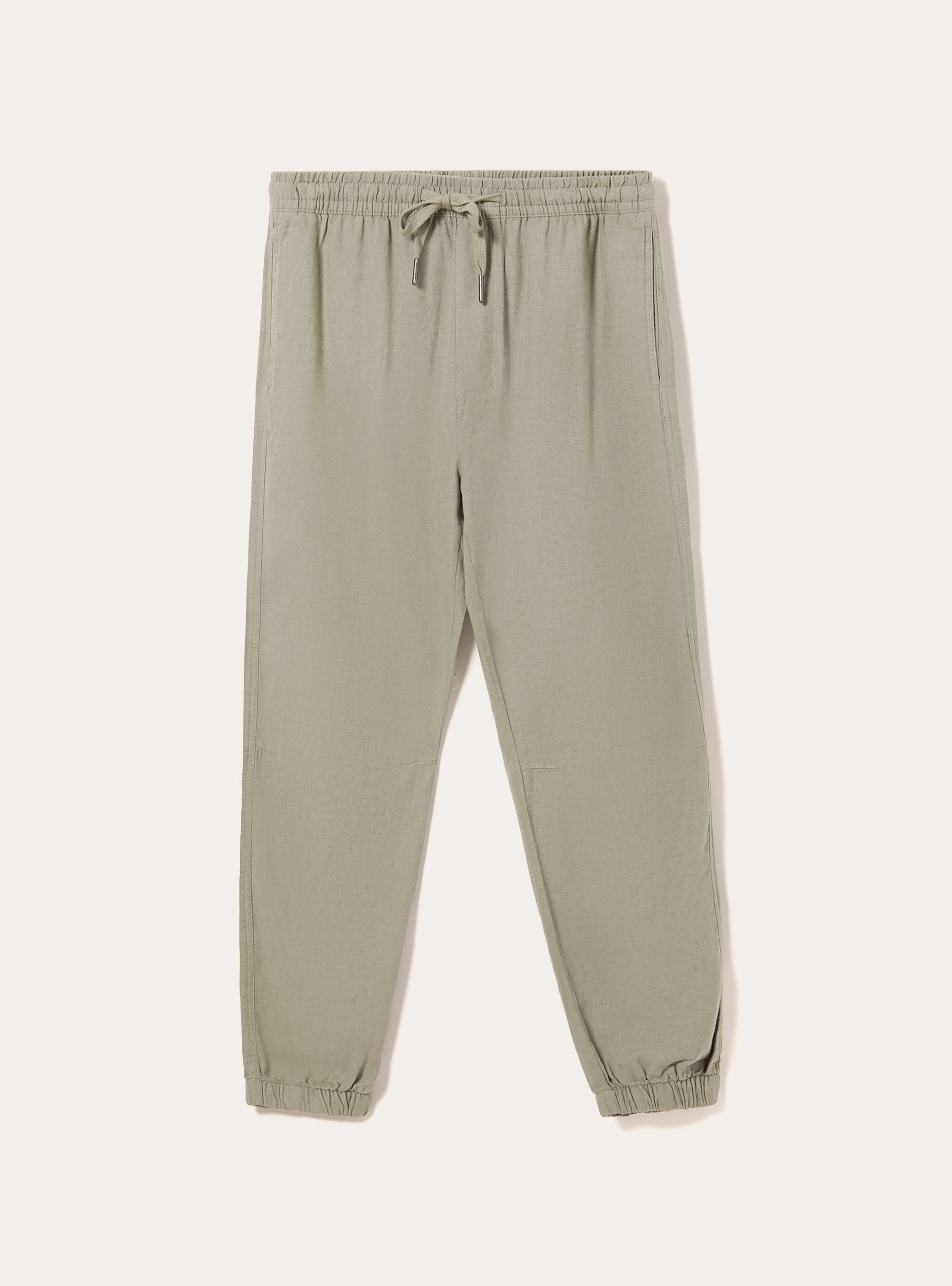 Linen-blend jogger pants, KY2 KAKY MEDIUM