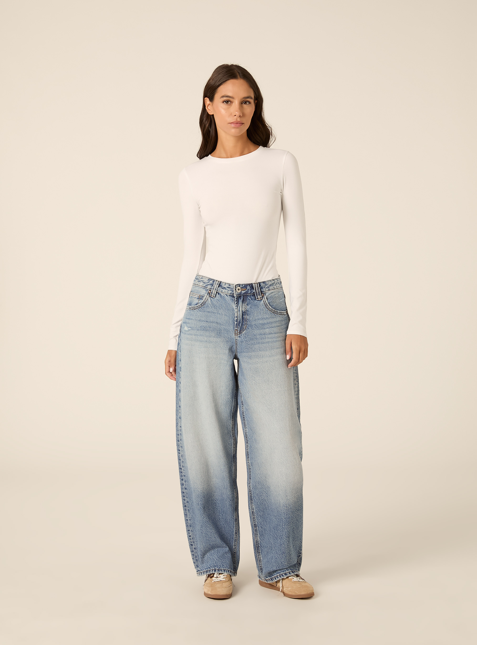 Long Sleeve Crew Neck Body, WH2 WHITE