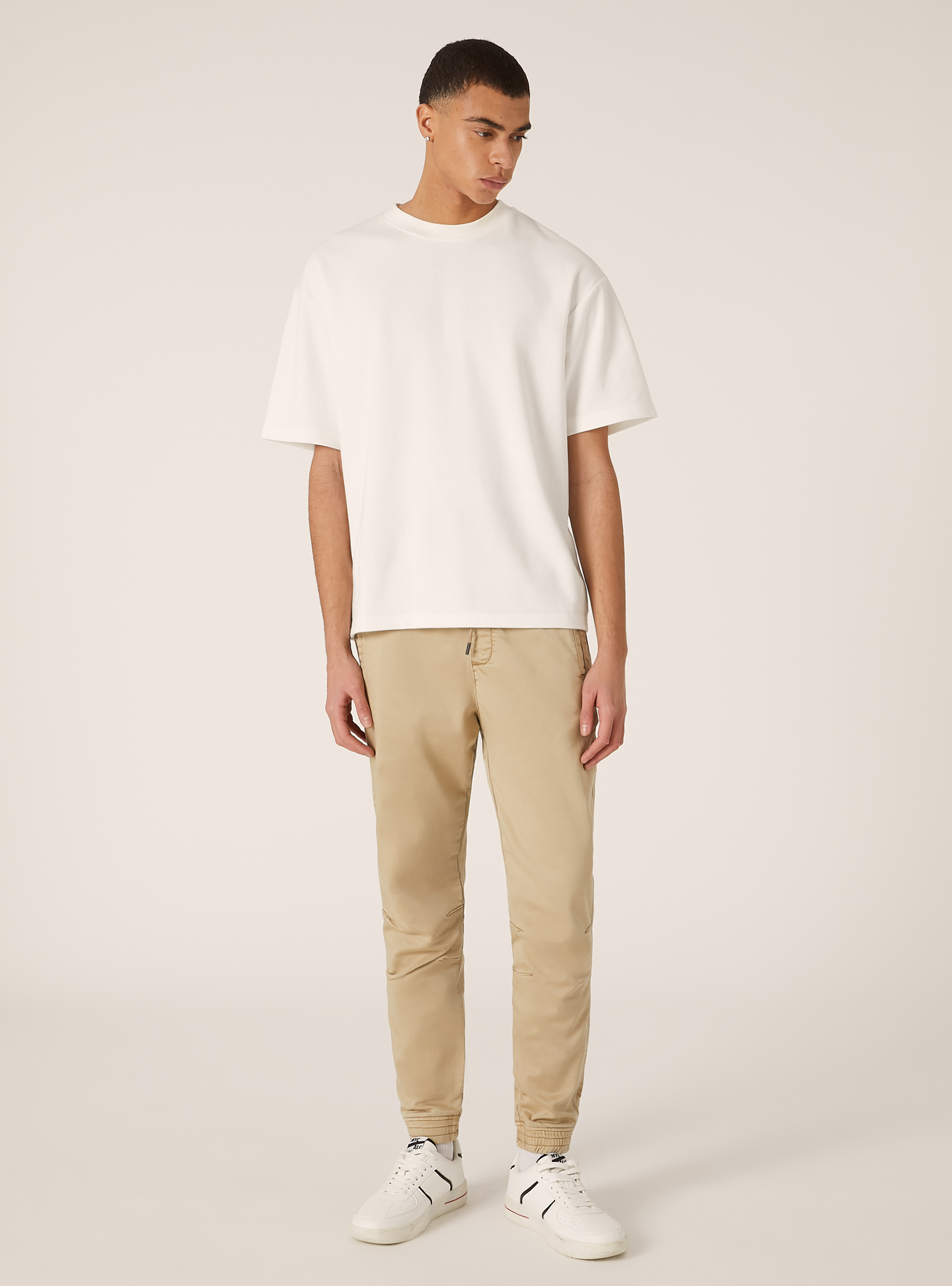 Pantalon jogger en coton, BG1 BEIGE DARK