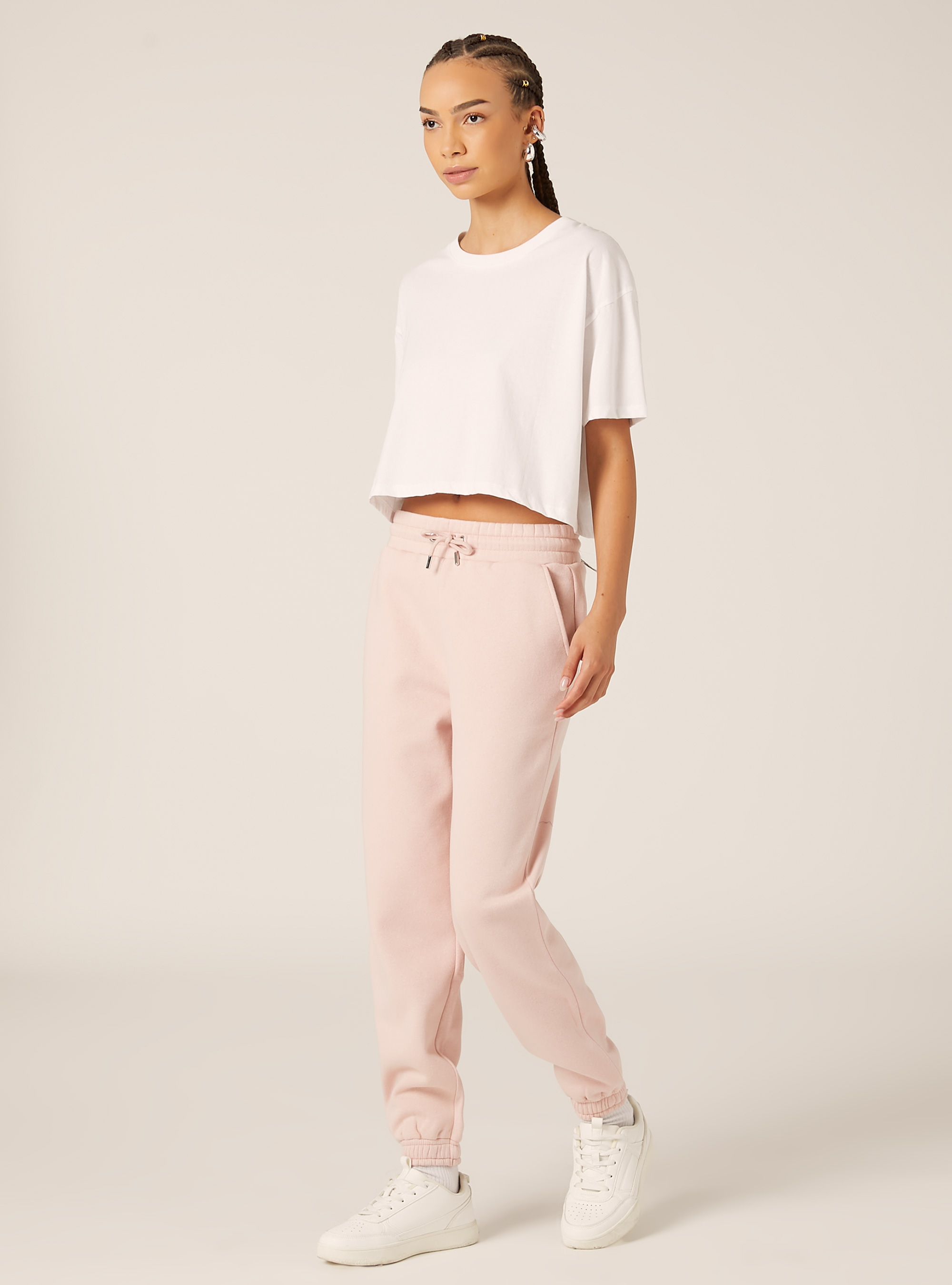 Pantalon jogger en molleton, PK2 PINK MEDIUM