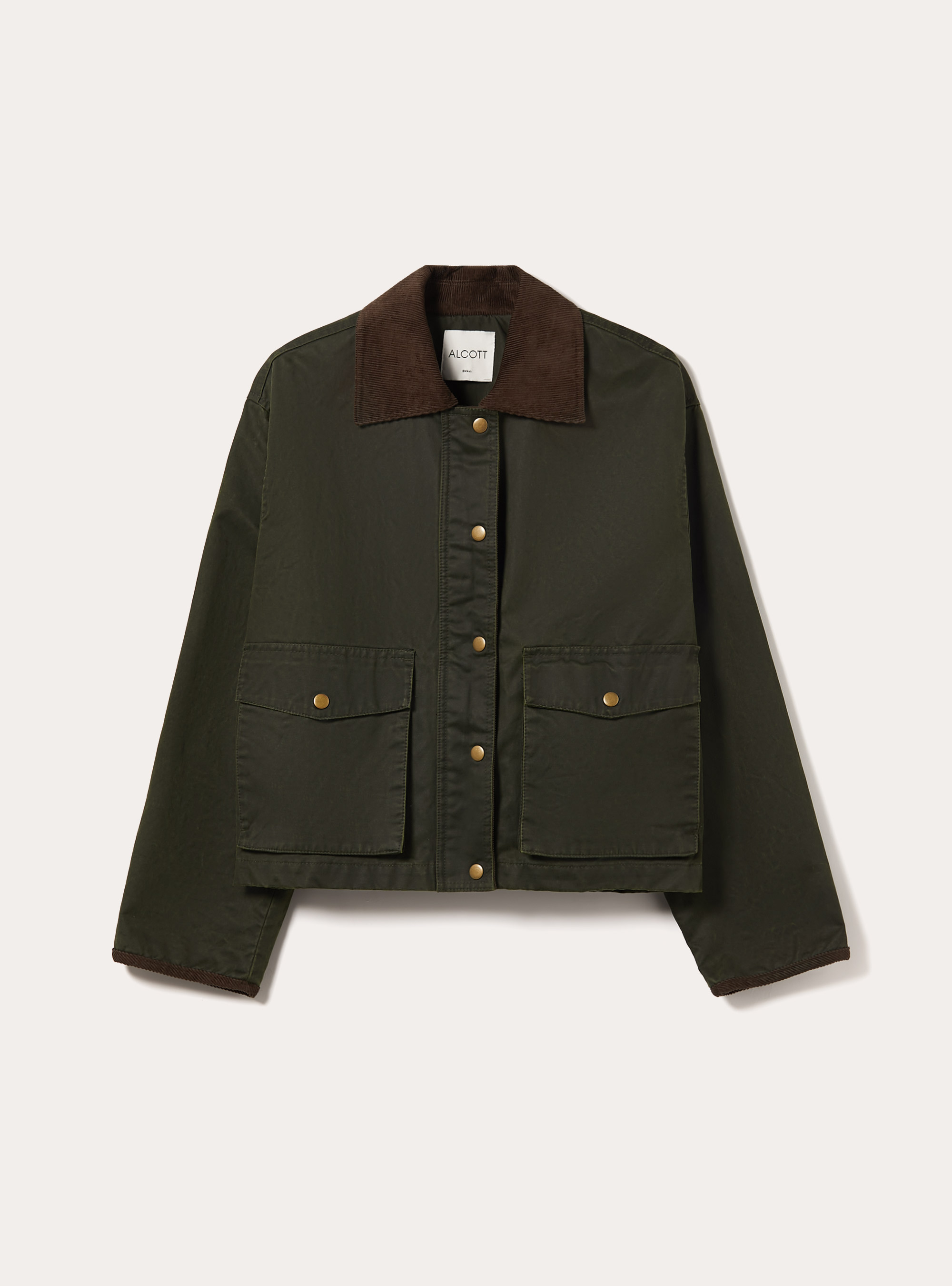 Veste courte avec col en velours, KY1 KAKY DARK