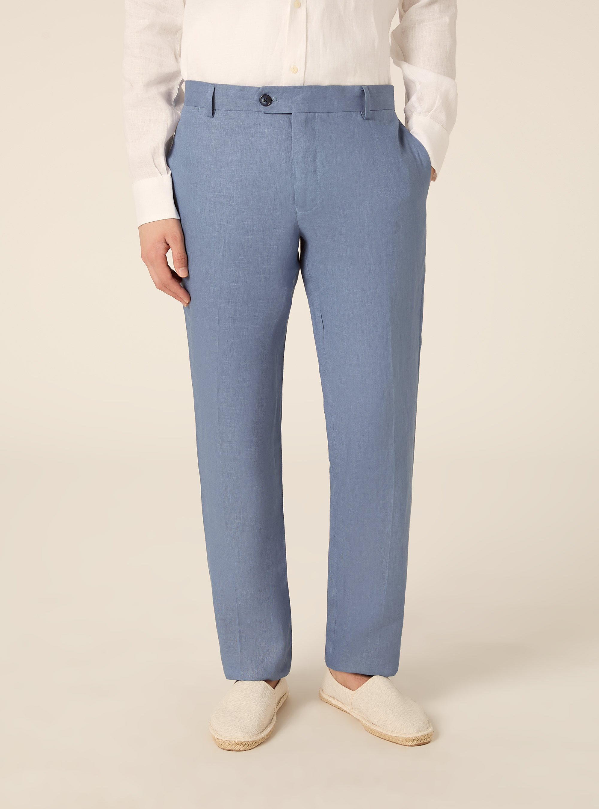 Pure linen trousers, AZ2 AZURE MEDIUM
