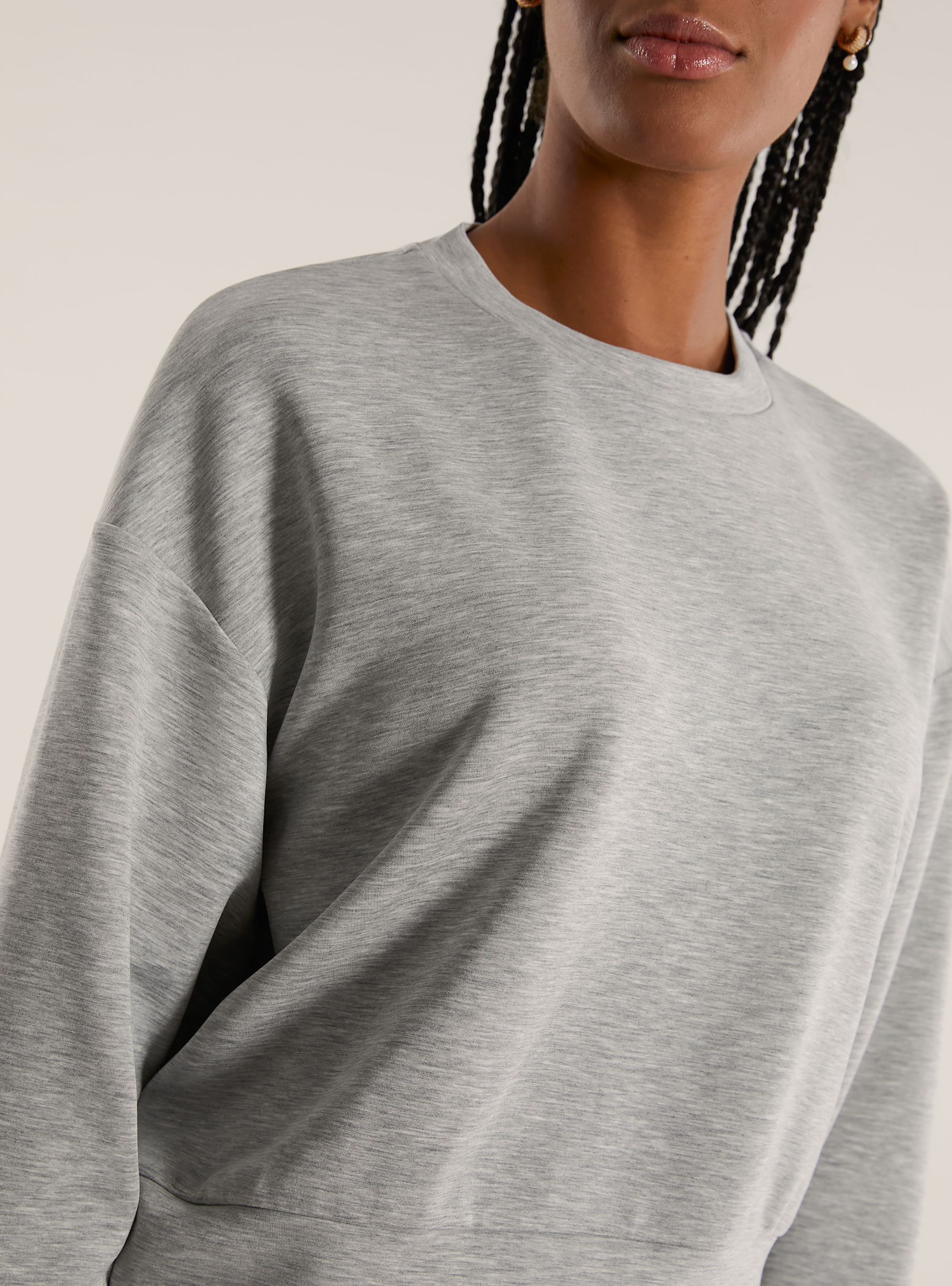 Sweat court en scuba doux, MGY3 GREY MEL LIGHT