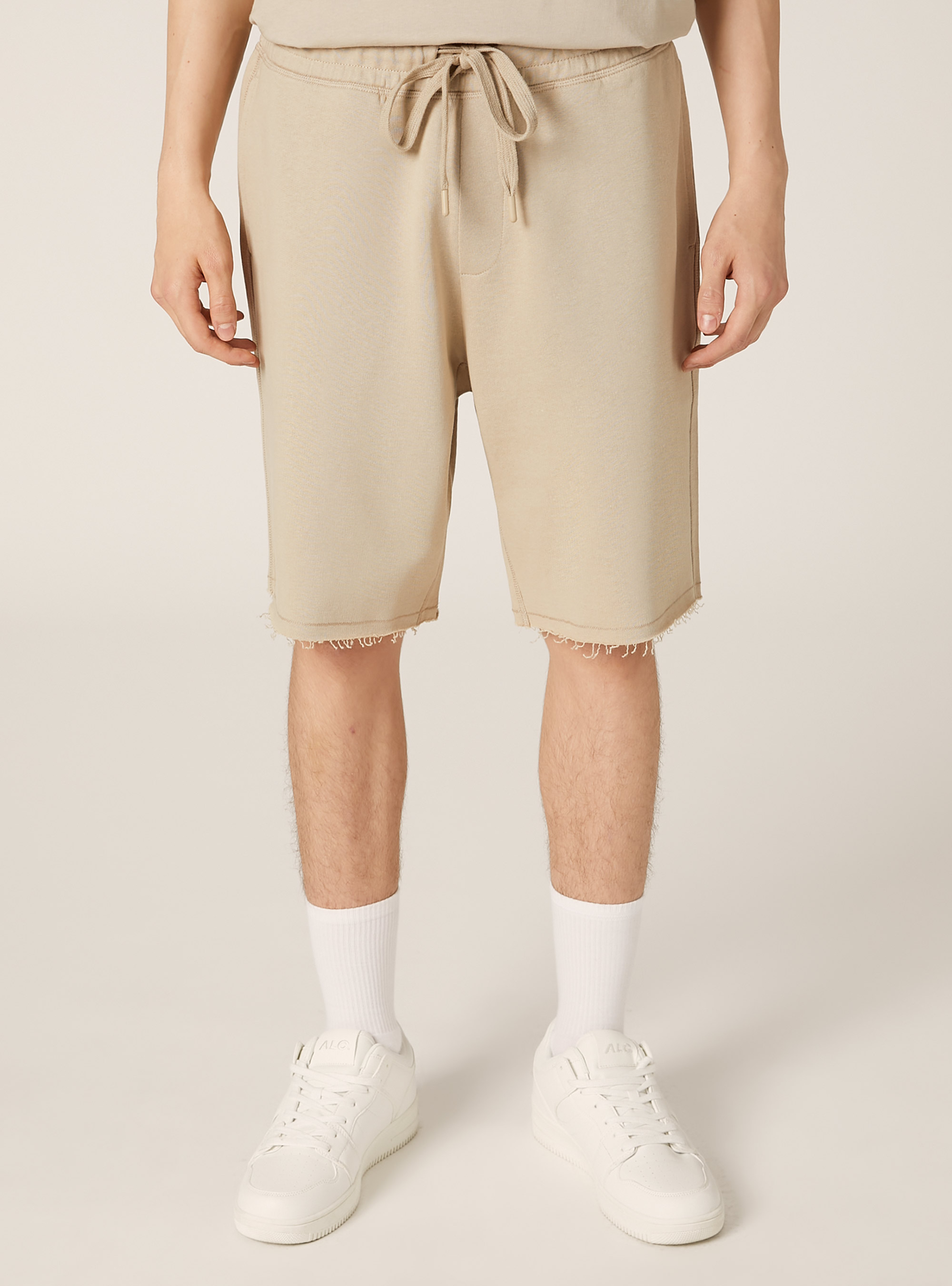 Jogger-Bermudashorts aus Baumwolle, BG2 BEIGE MEDIUM