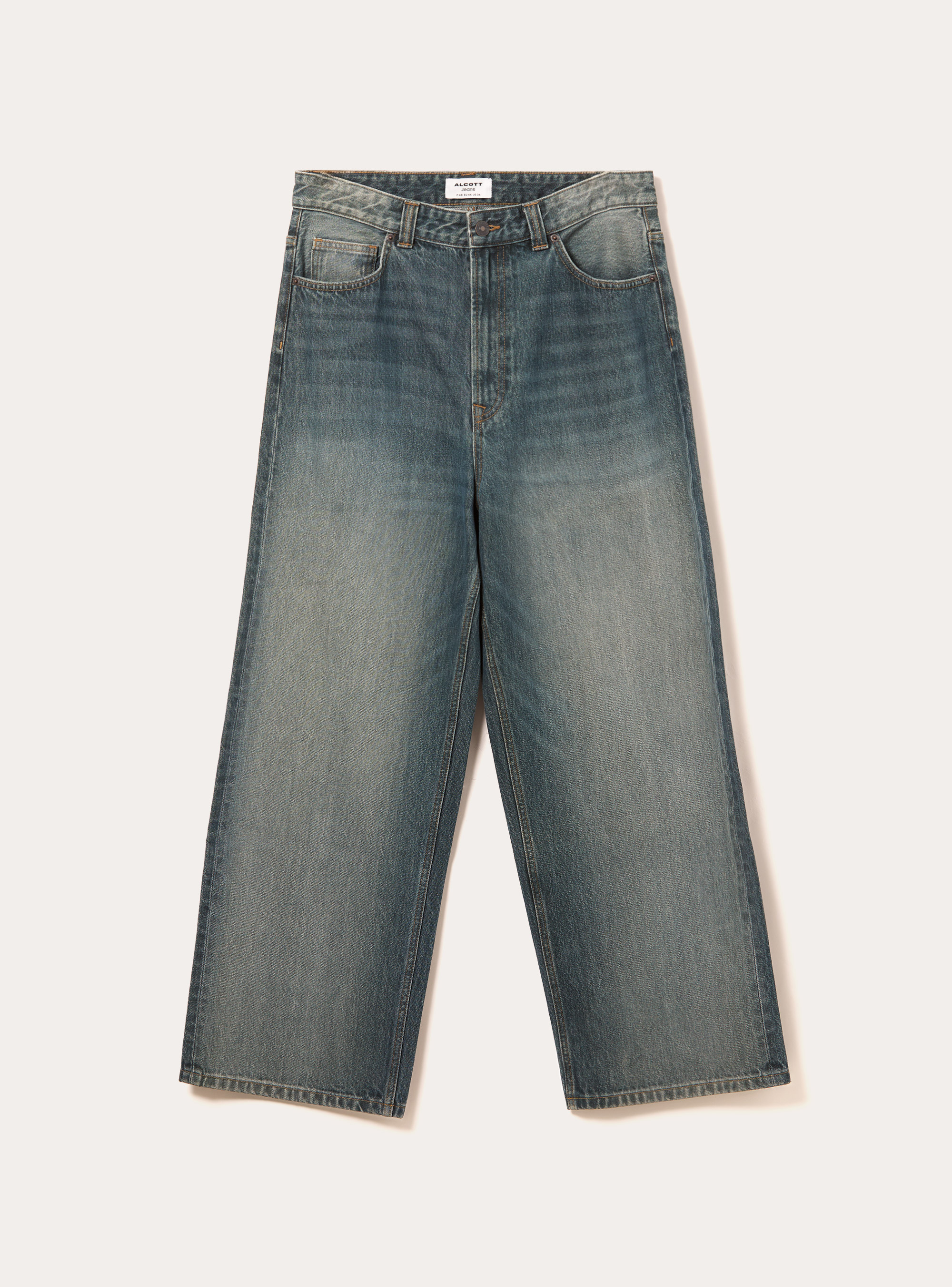 Jeans coupe super baggy, D100 BLUE DARK OVERDYE