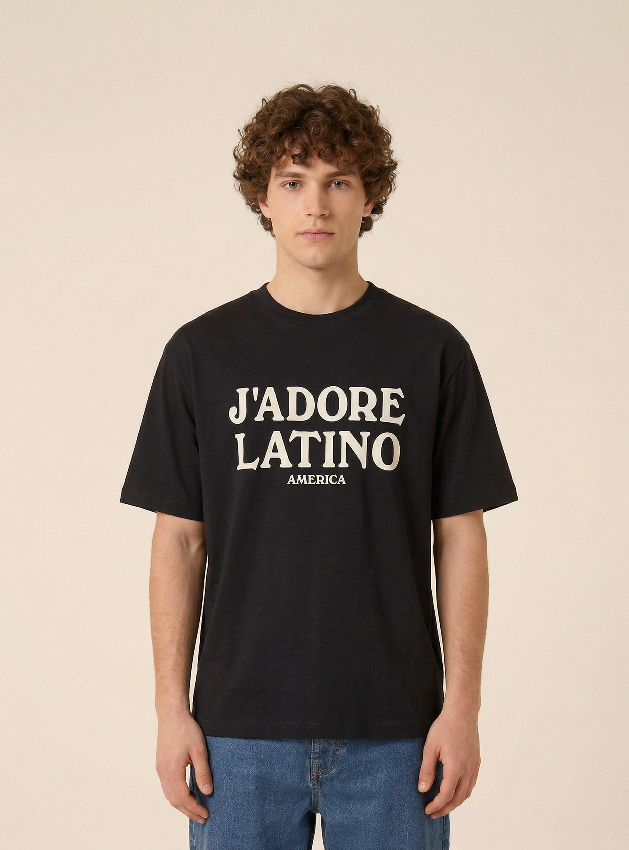 T-Shirt Latino Collection, boxy fit, BK1 BLACK
