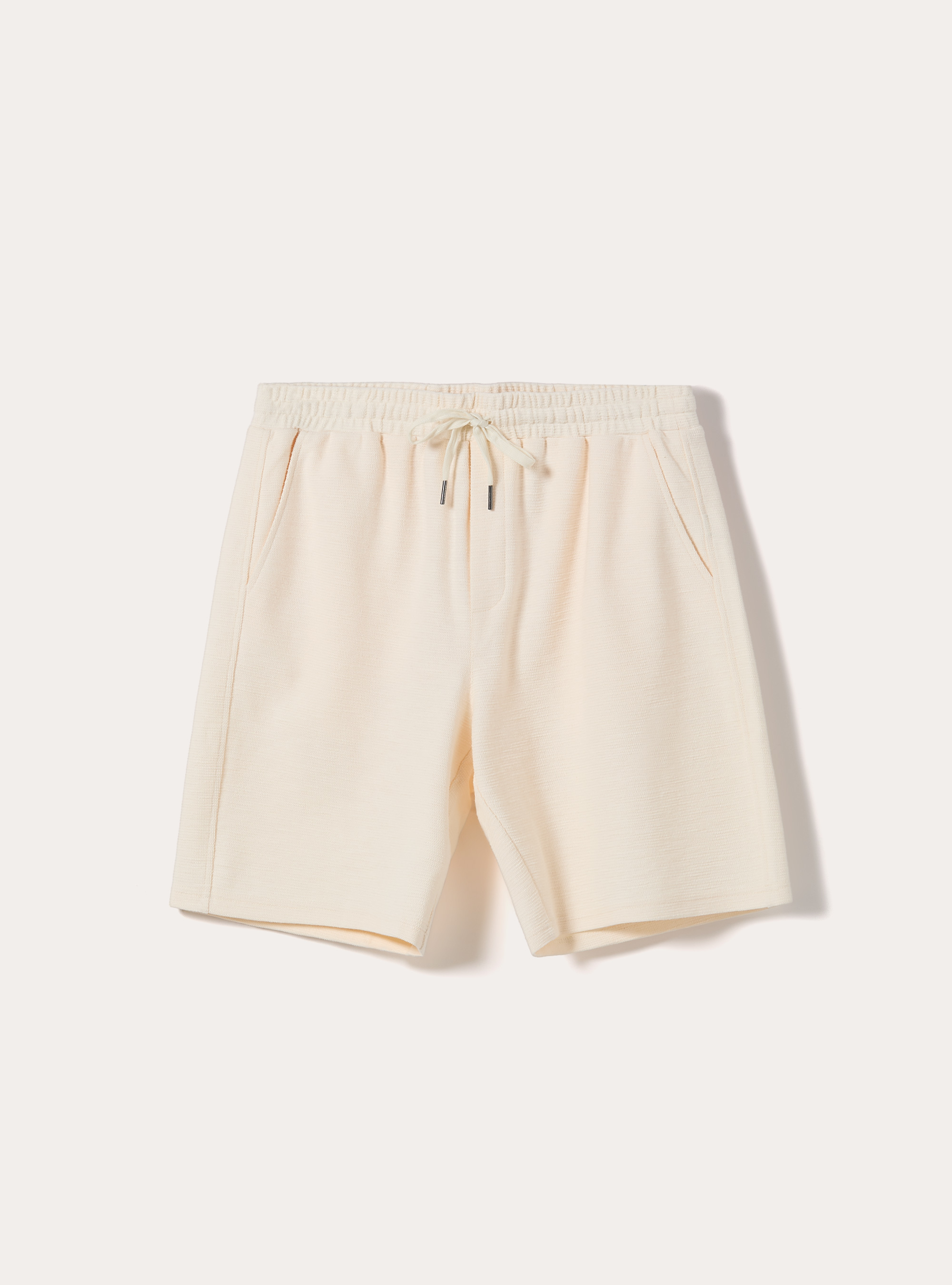 Textured cotton Bermuda shorts, WH2 WHITE