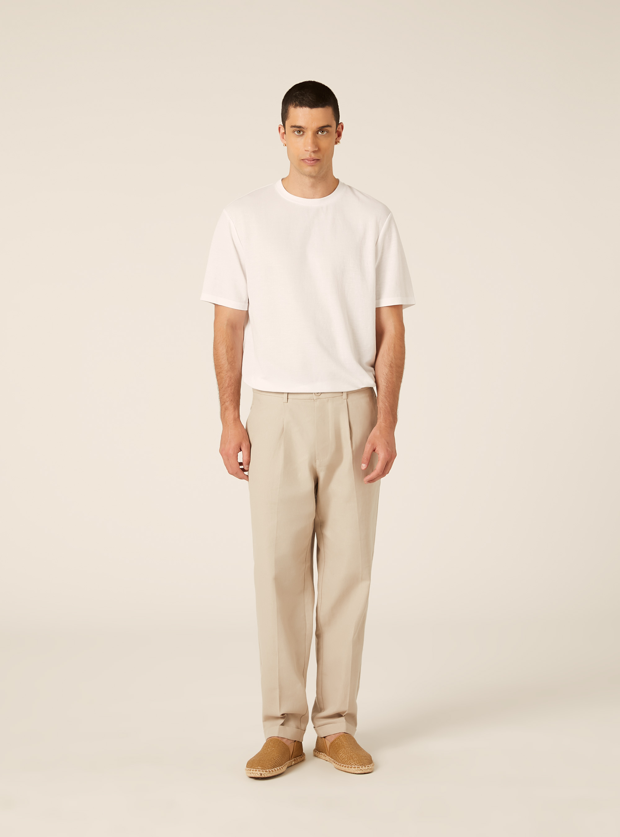 Lightweight Tailored Linen Blend Trousers, BG2 BEIGE MEDIUM