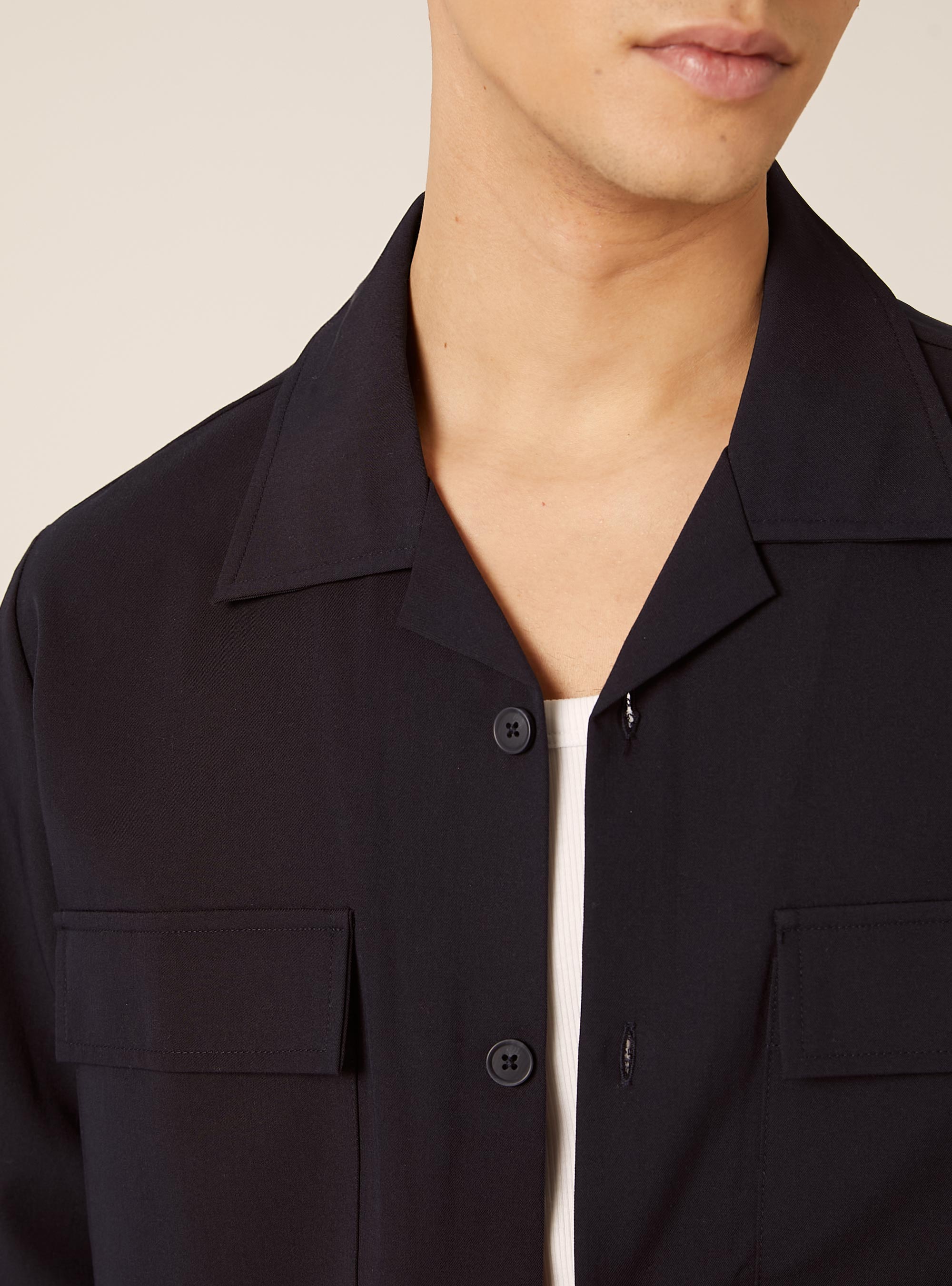Camicia con tasconi, NAVY SCURO