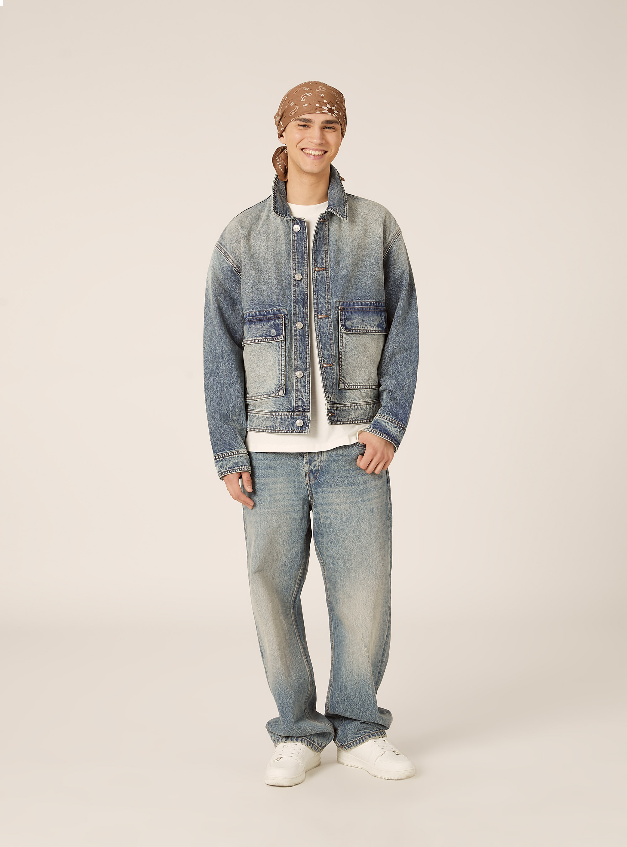Garage wash denim jacket, D007 LIGHT AZURE