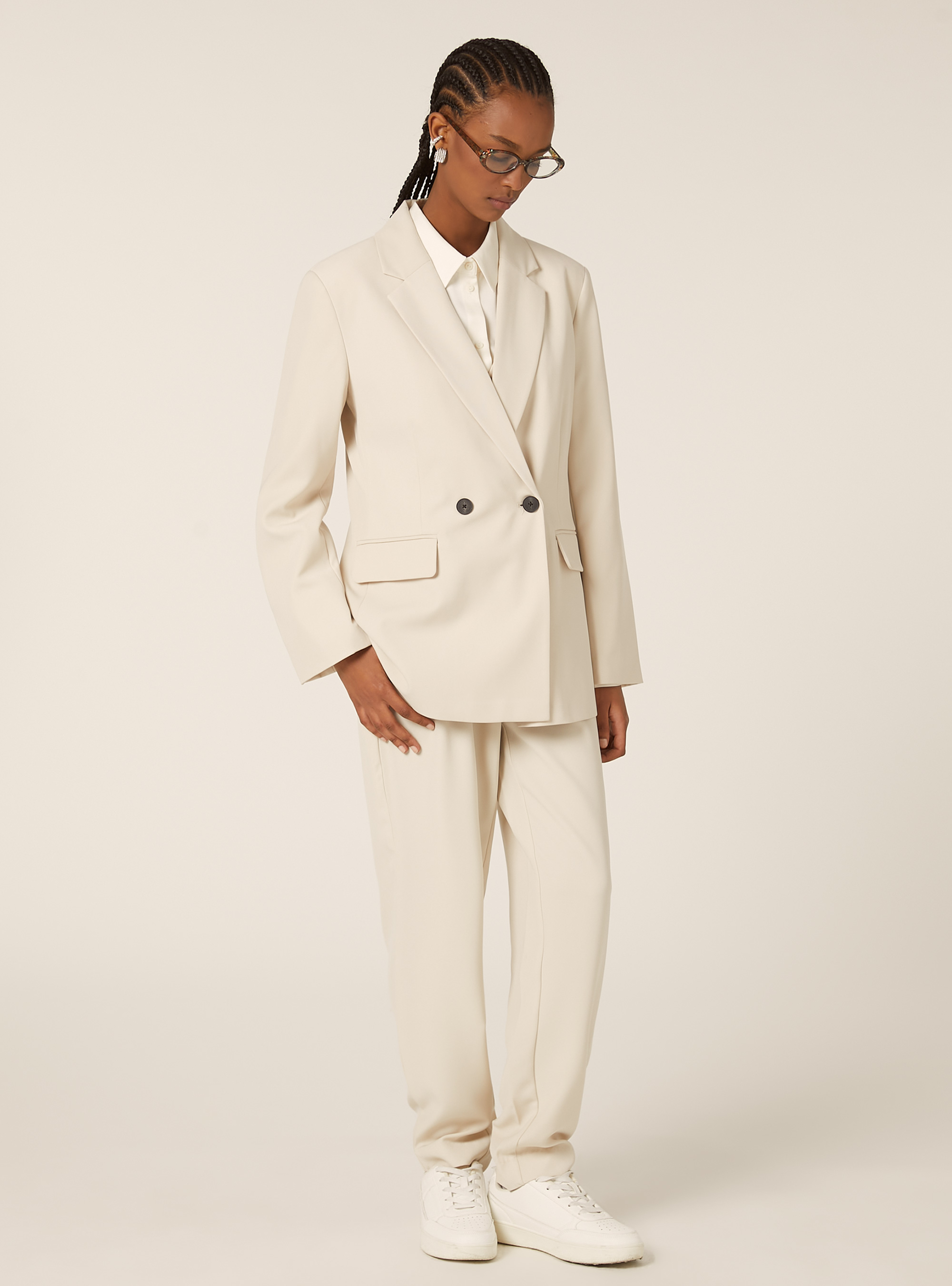 Blazer crois&eacute; sur mesure, BG2 BEIGE MEDIUM