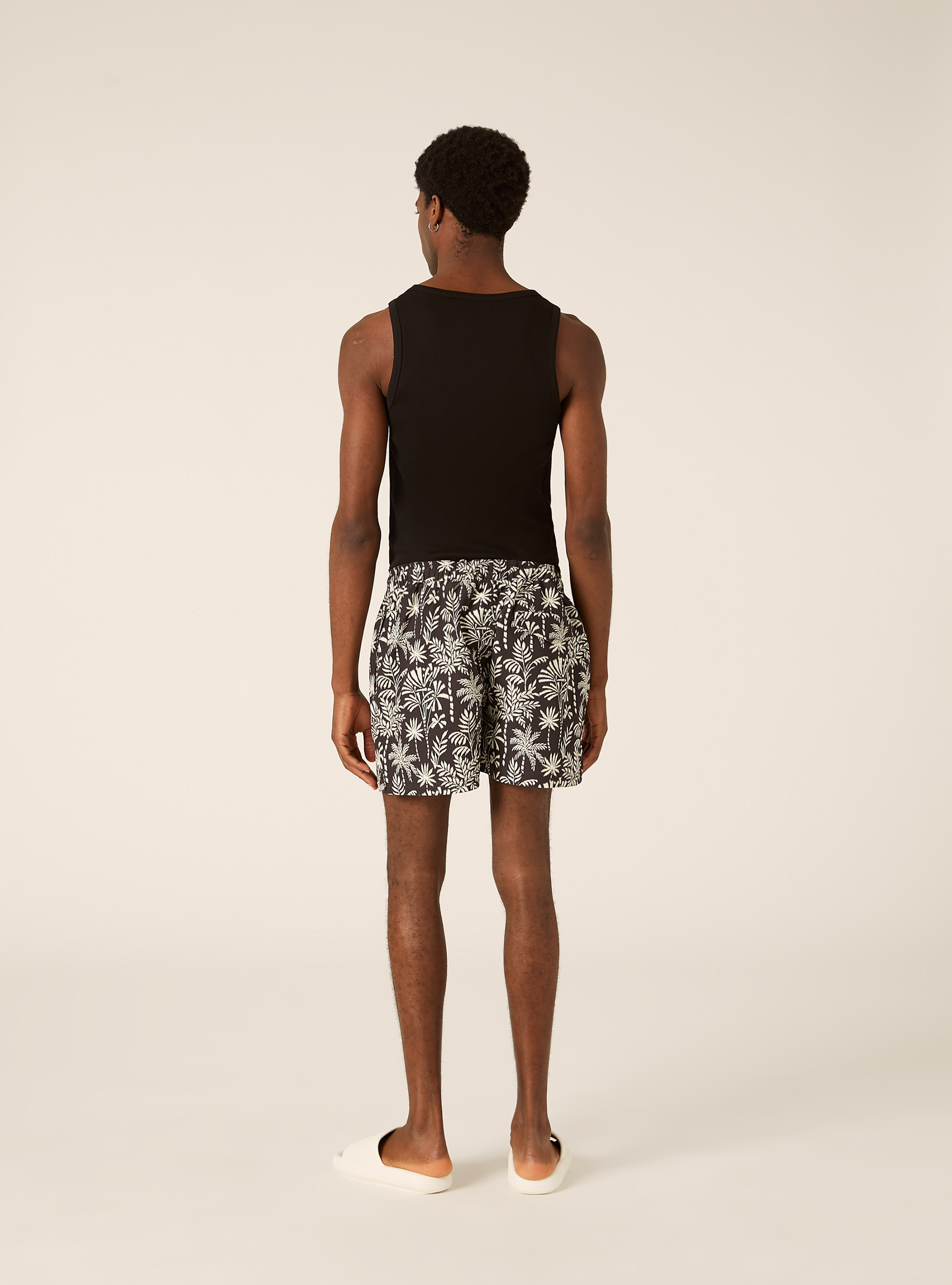 Badeshorts mit Palmen-Print, BK1 BLACK