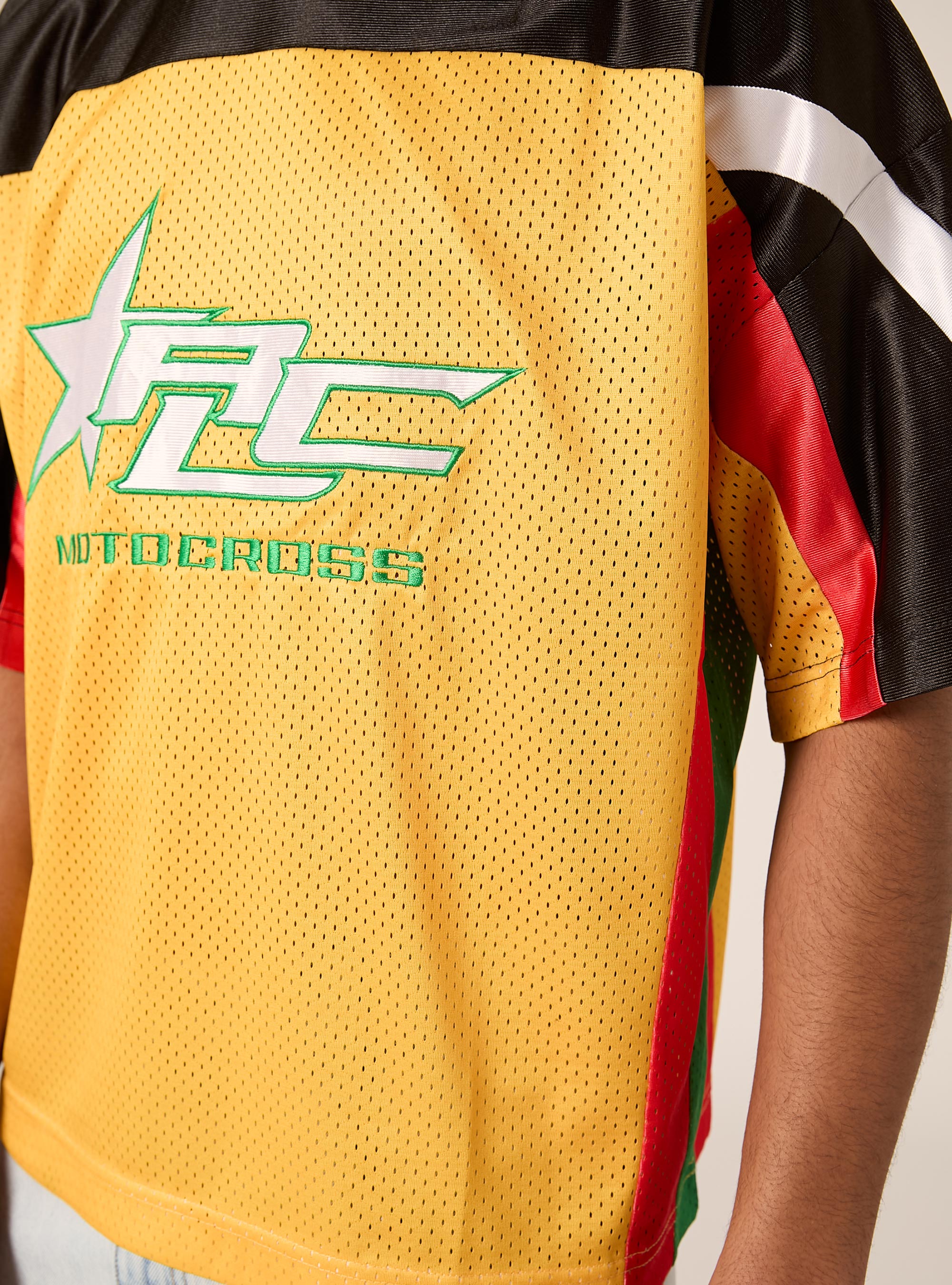 Camiseta de f&uacute;tbol con parches, YE2 YELLOW MEDIUM