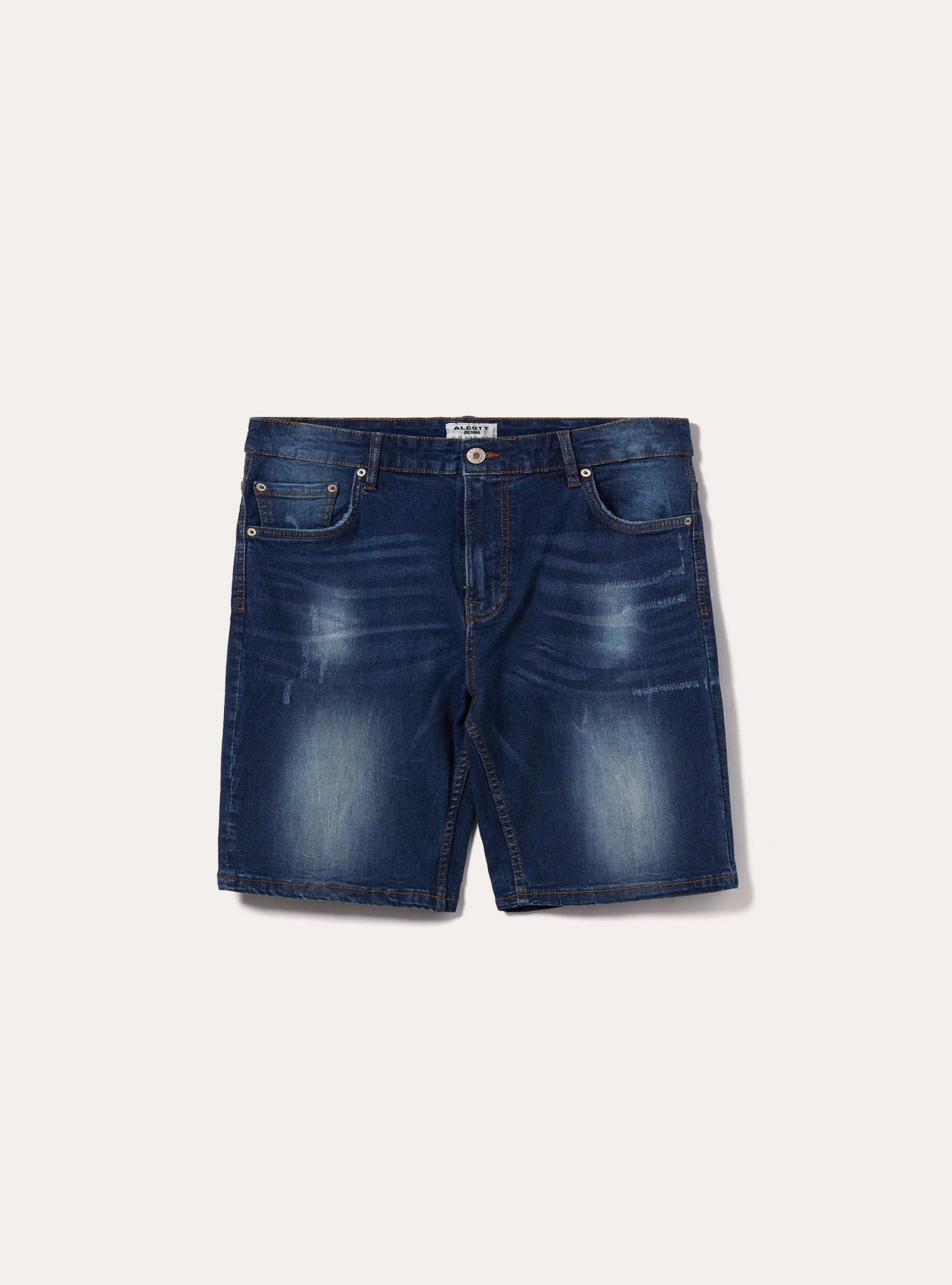 Bermudas de denim el&aacute;stico, D002 MEDIUM DARK BLUE