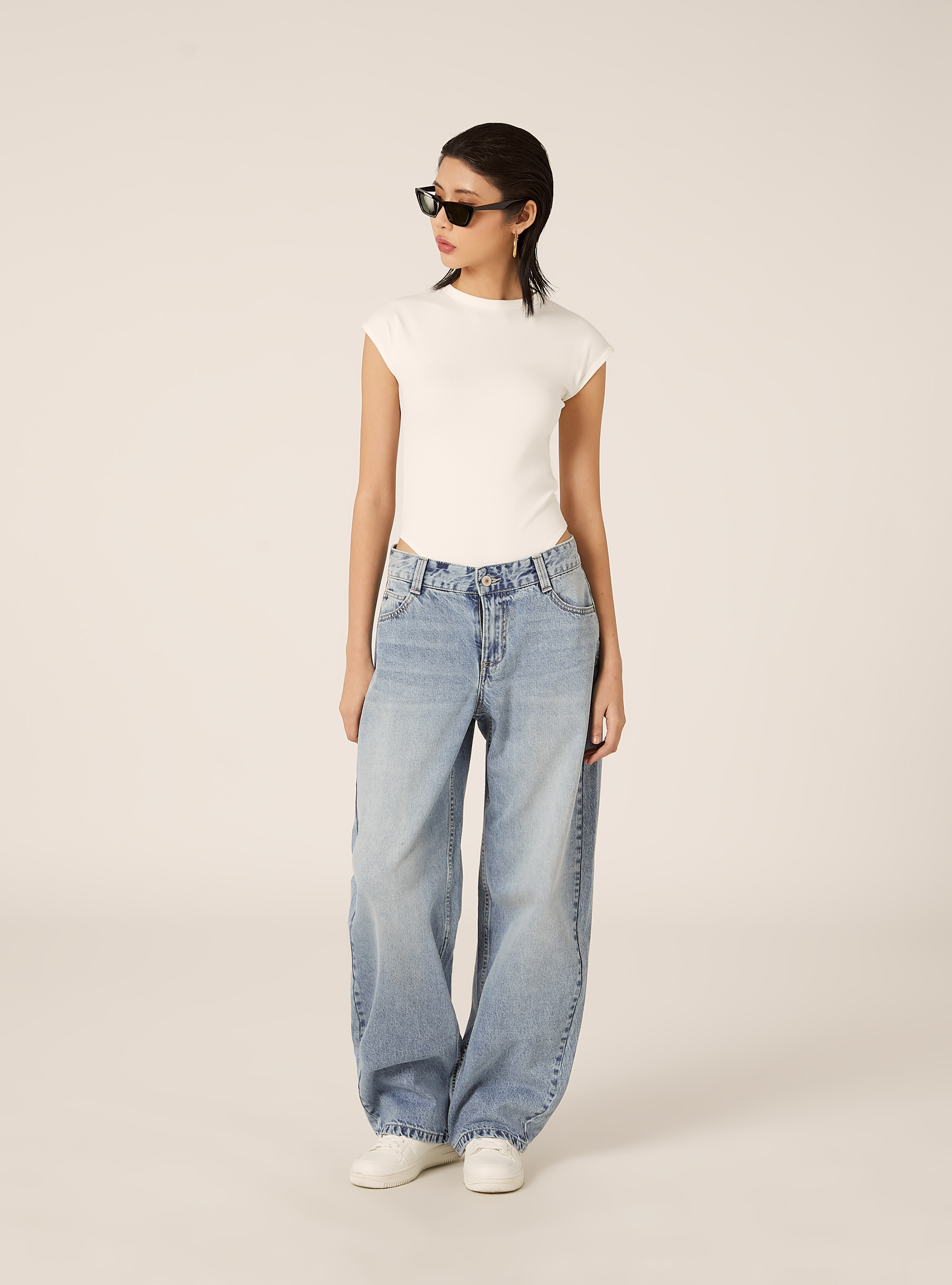 Baggy Barrel Jeans, D006 AZURE