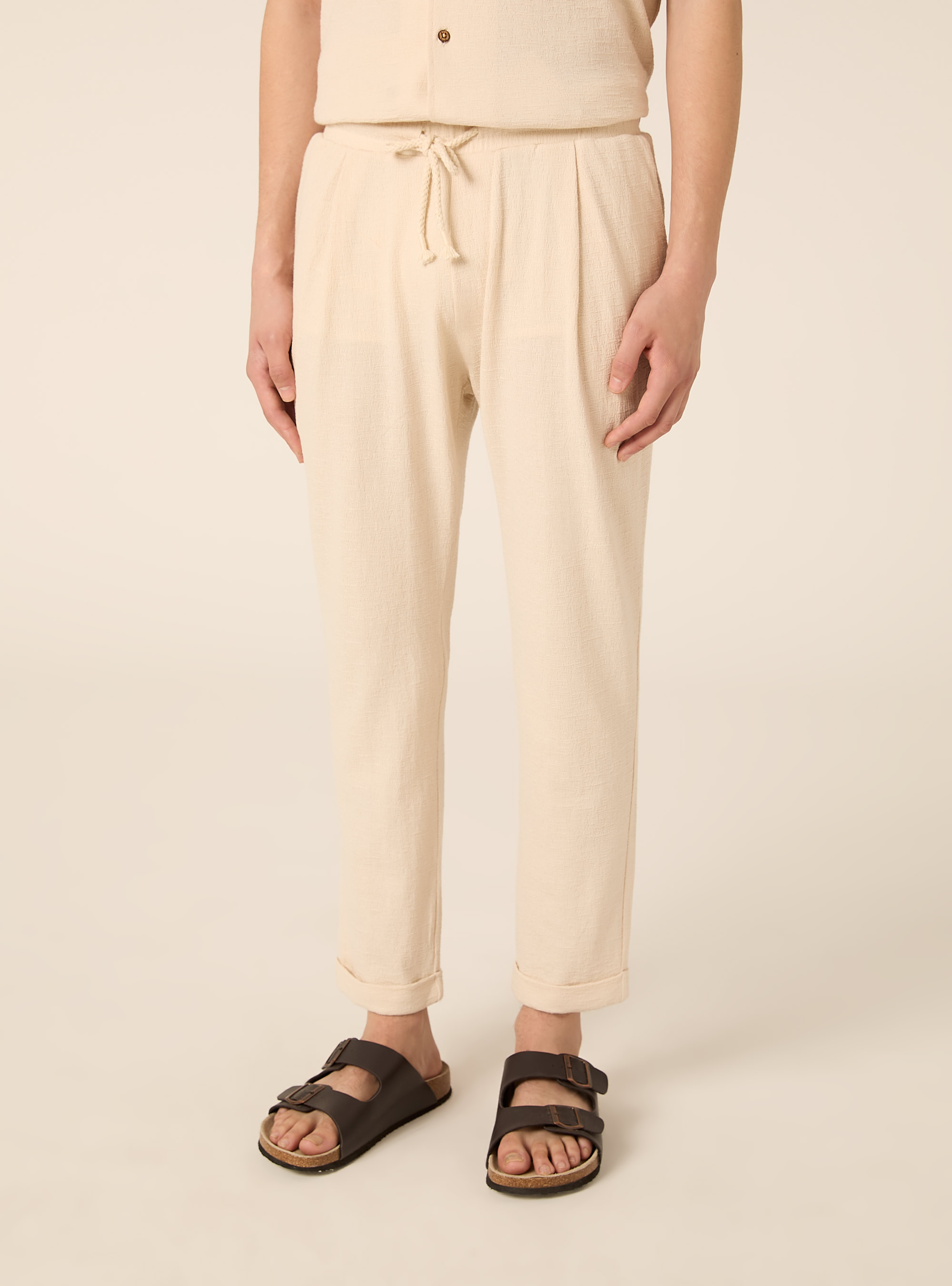 Jogginghose mit Struktur, BG2 BEIGE MEDIUM