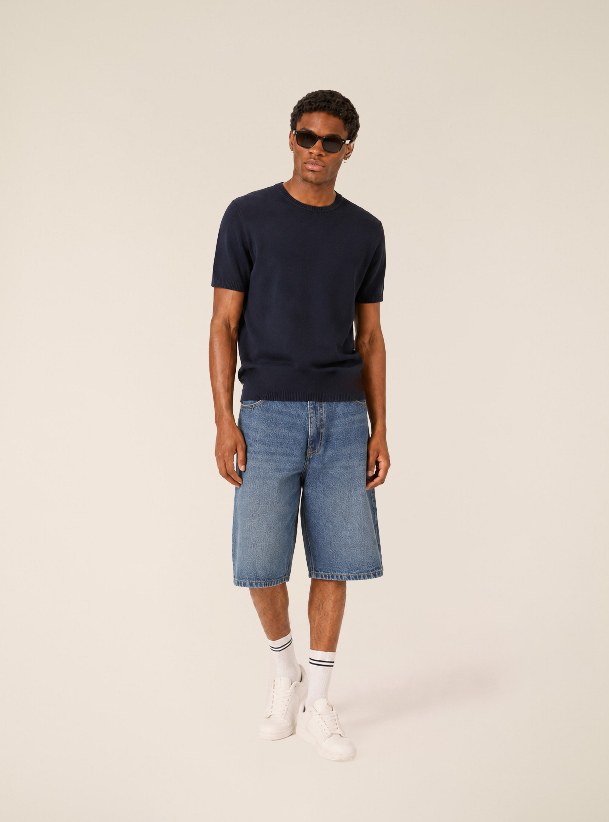 Short Sleeve Lightweight Knit T-Shirt, NA1 NAVY DARK