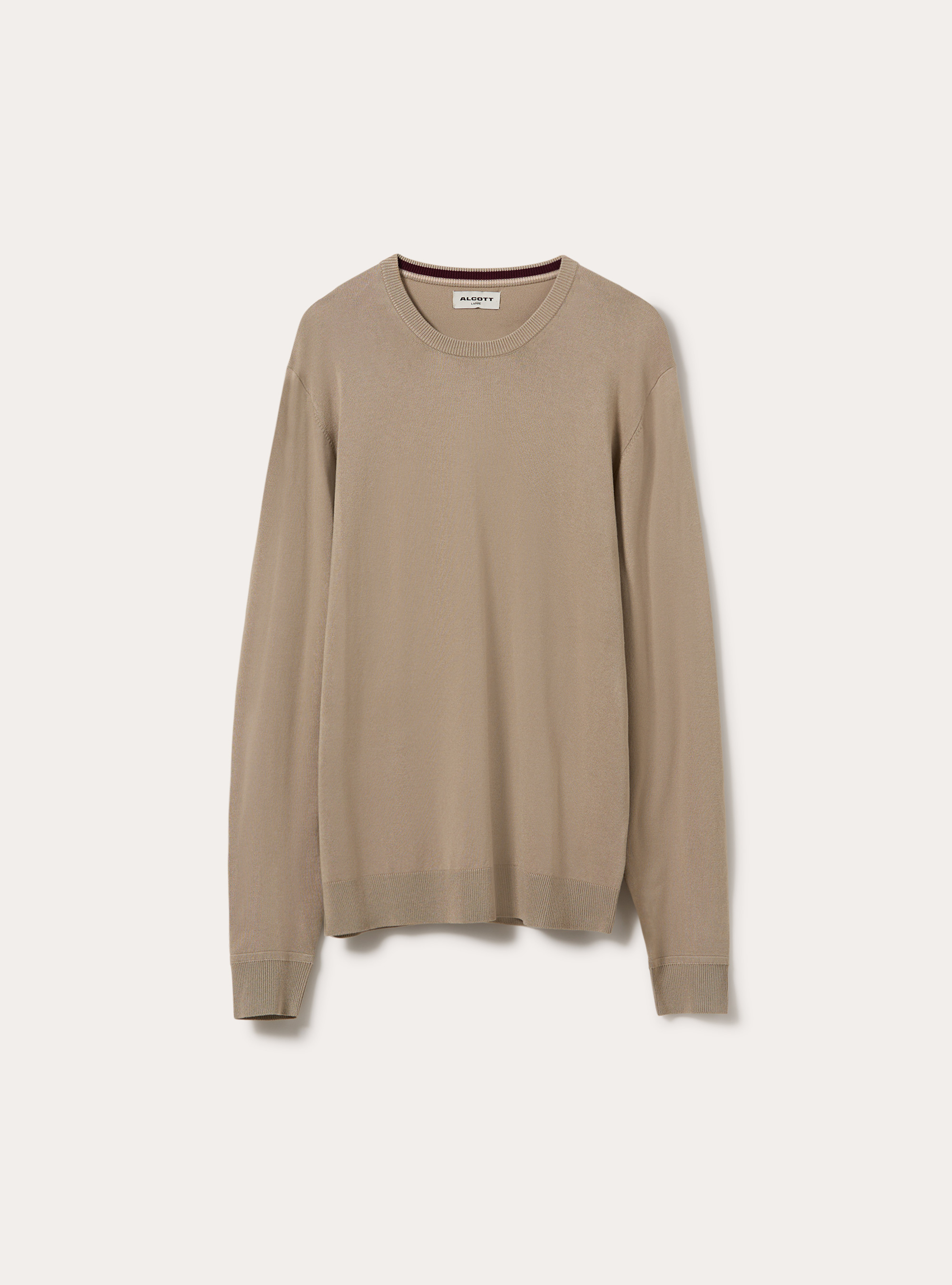 Lenzing Ecovero viscose crewneck pullover, BG2 BEIGE MEDIUM