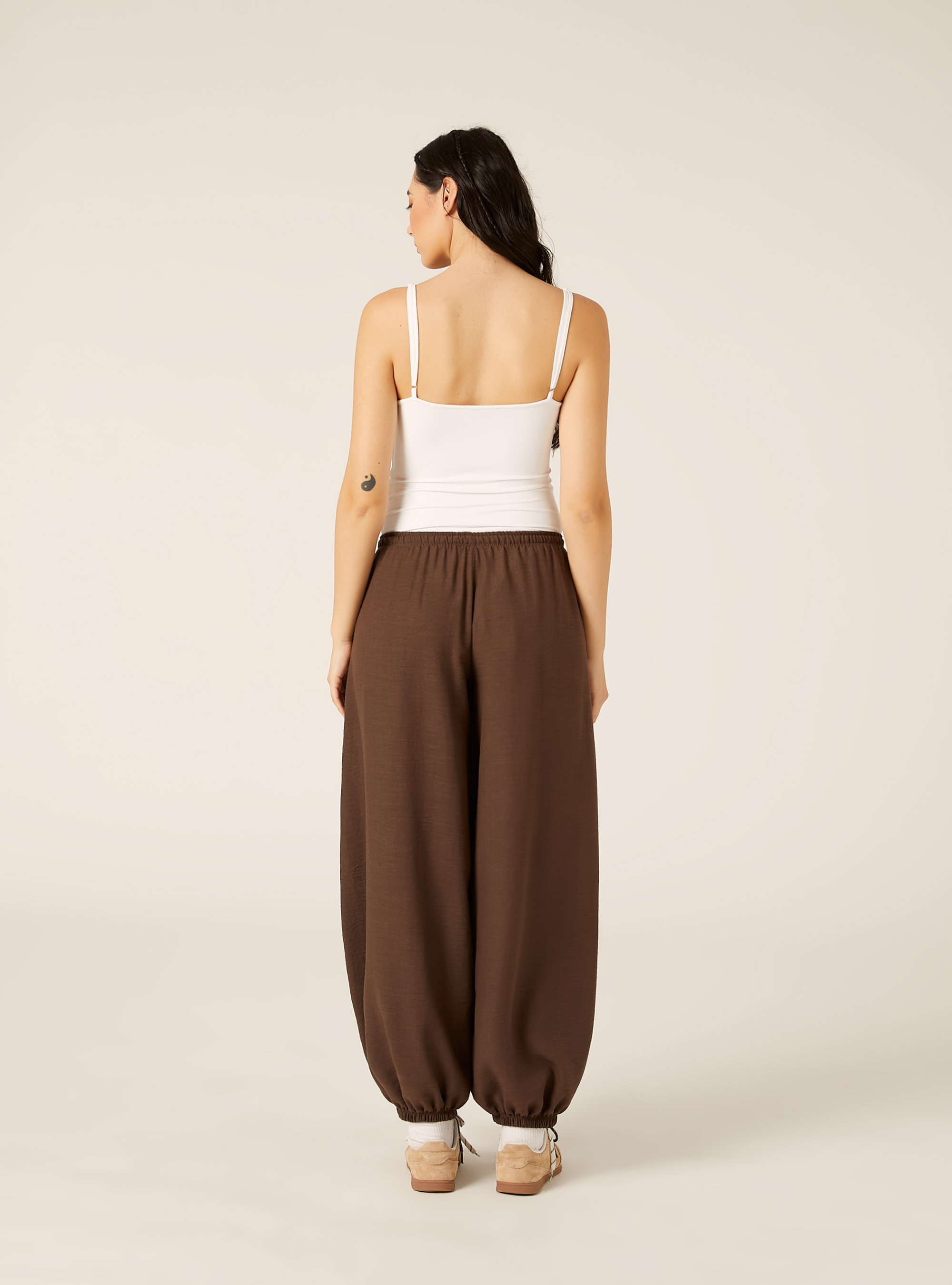 Pantalon Coupe Balloon, BR1 BROWN DARK