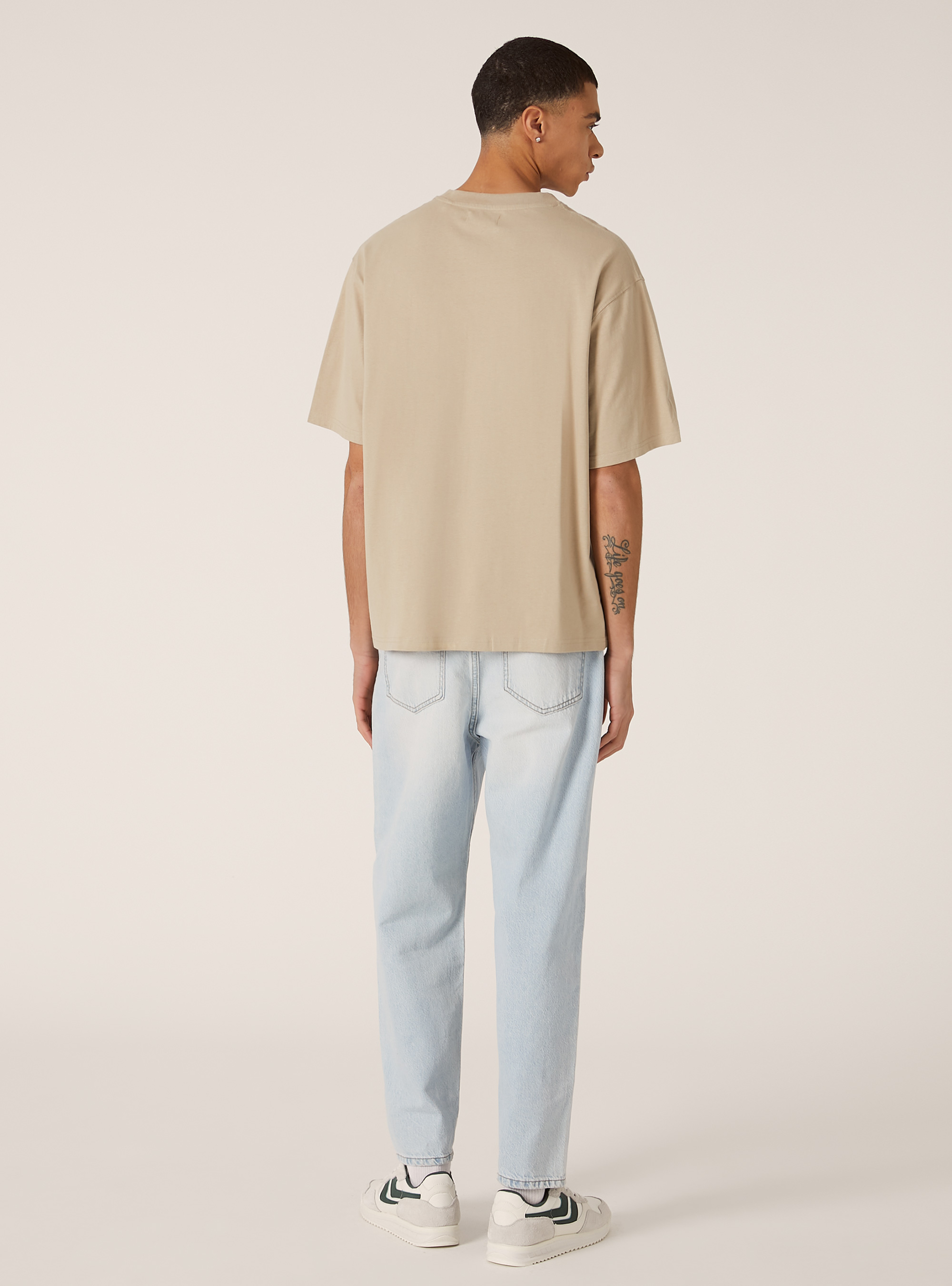 T-shirt coupe carr&eacute;e en coton, BG2 BEIGE MEDIUM
